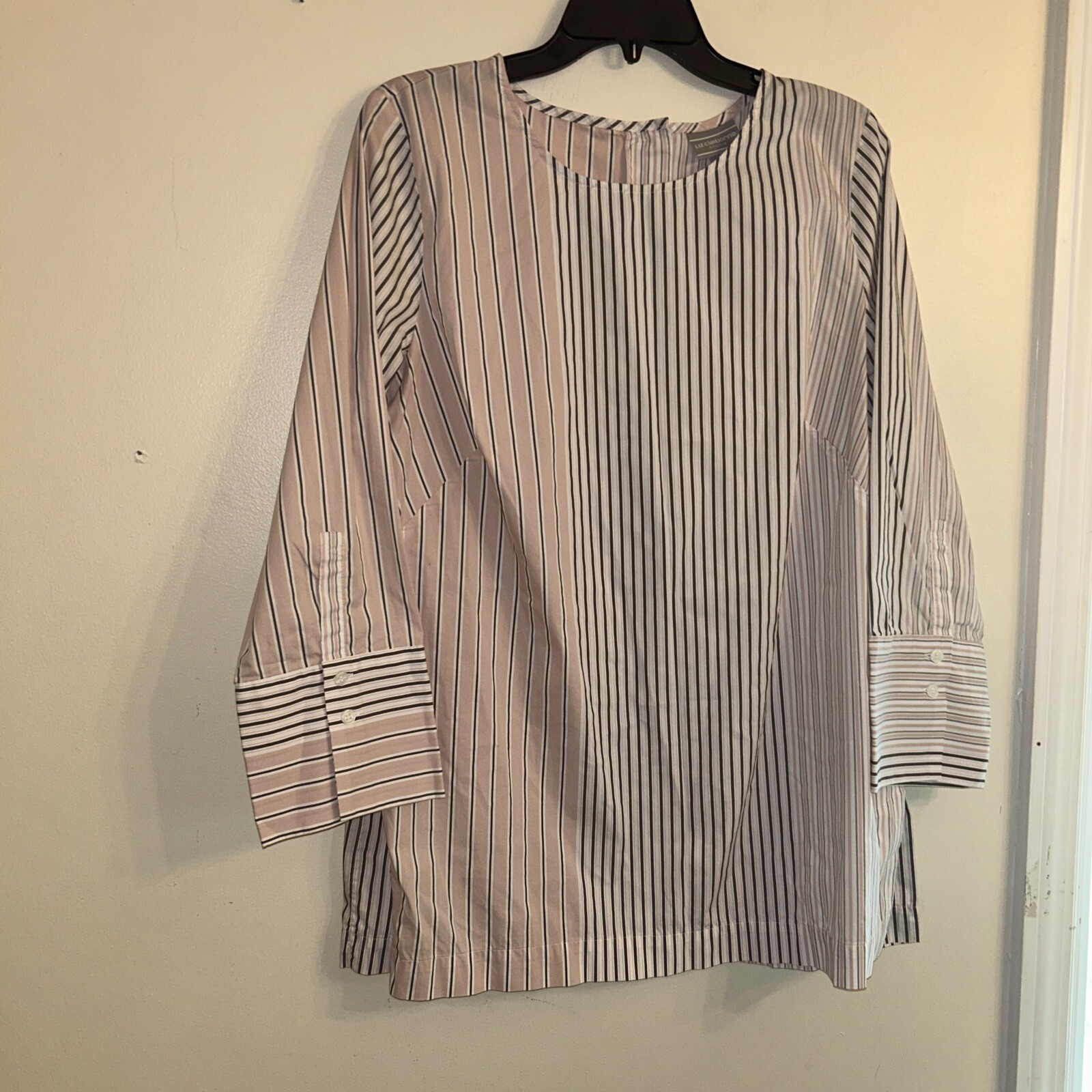 LIZ CLAIBORNE Ladies’ L COT/nylon/span Blouse bell sleeves #30 0010