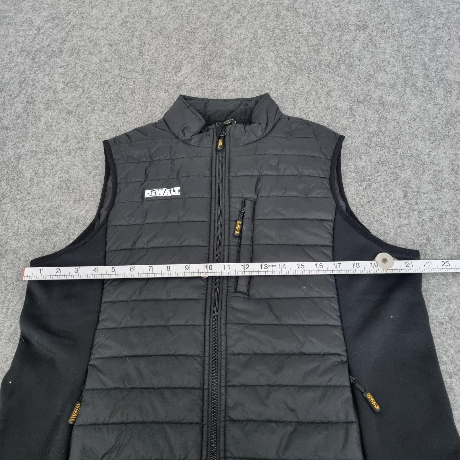 DeWalt Gilet Mens Large Black Force Quilted Hybrid Work Bodywarmer Vest