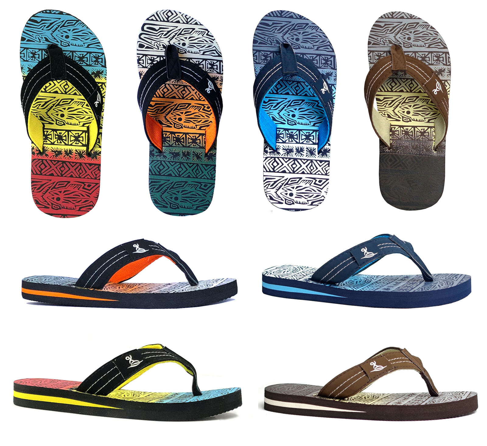 New Boys Tropical Print Bali Sandals Beach Flip Flop || 628K