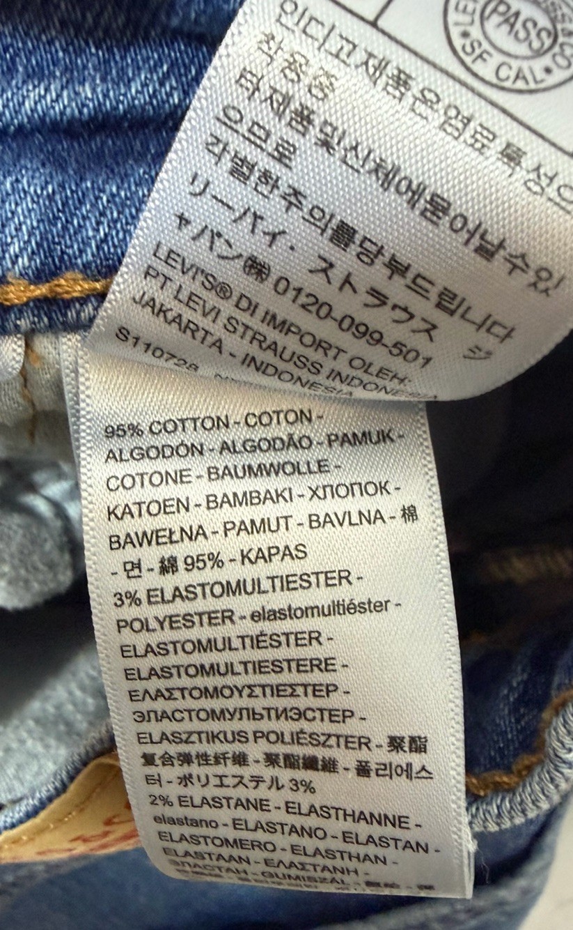 Levi’s Men’s Slim Fit Medium/dark Blue 511 Denim Jeans Size 32×30