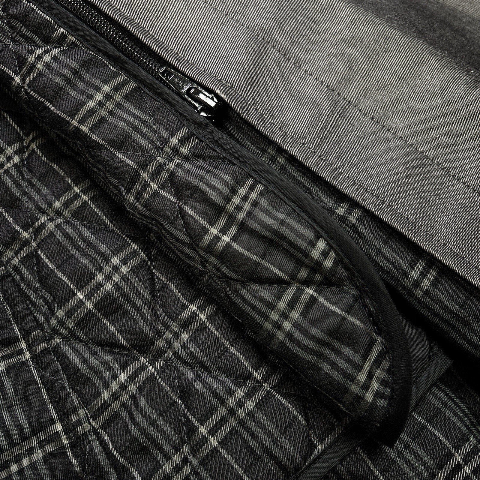 Men Coat, Burberry Black Label Cotton Trench Coat quilting Liner Grey M 44 46