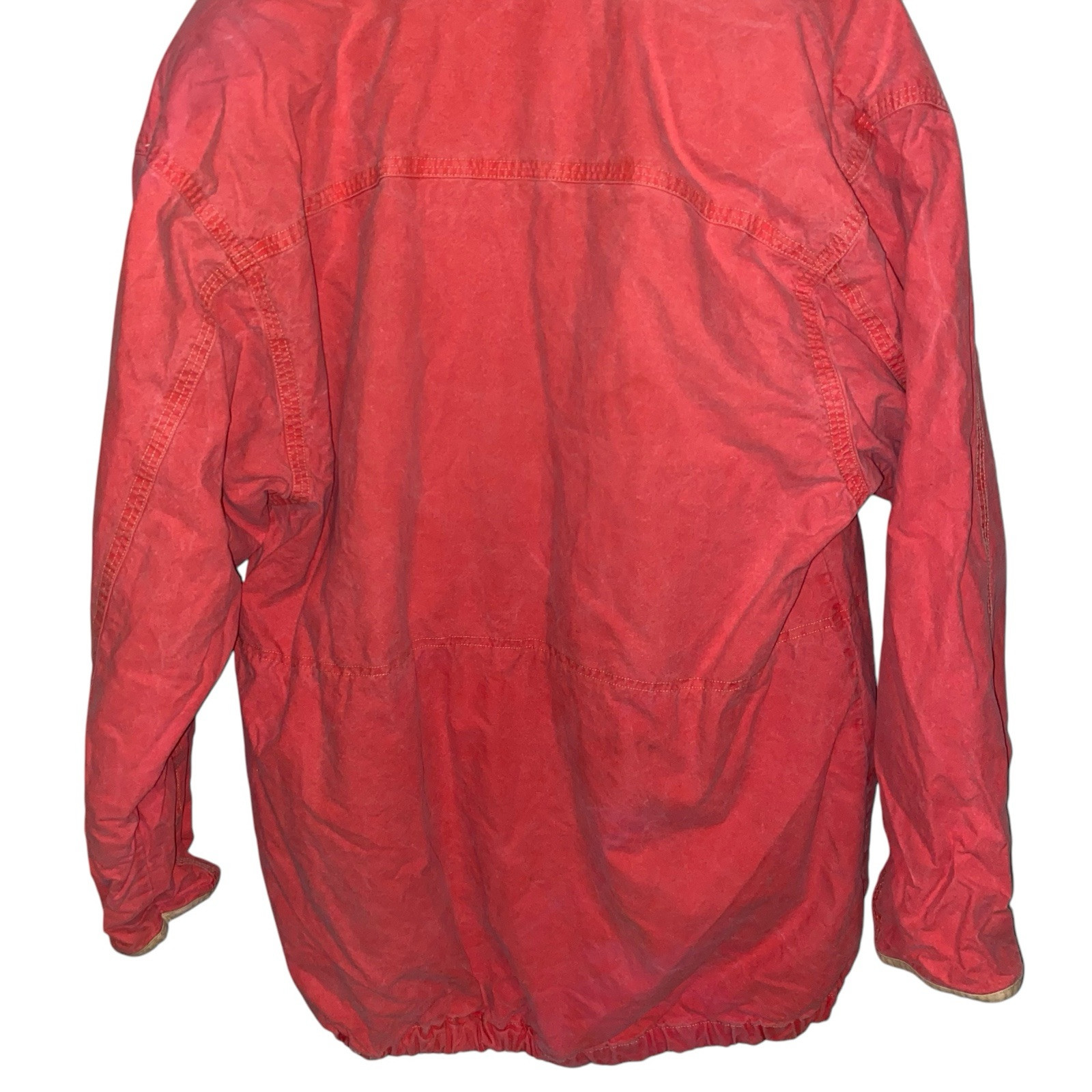 J McLaughlin Jacket Womens Medium Hood Sailing Preppy Outdoor Nautical Vtg Flaw