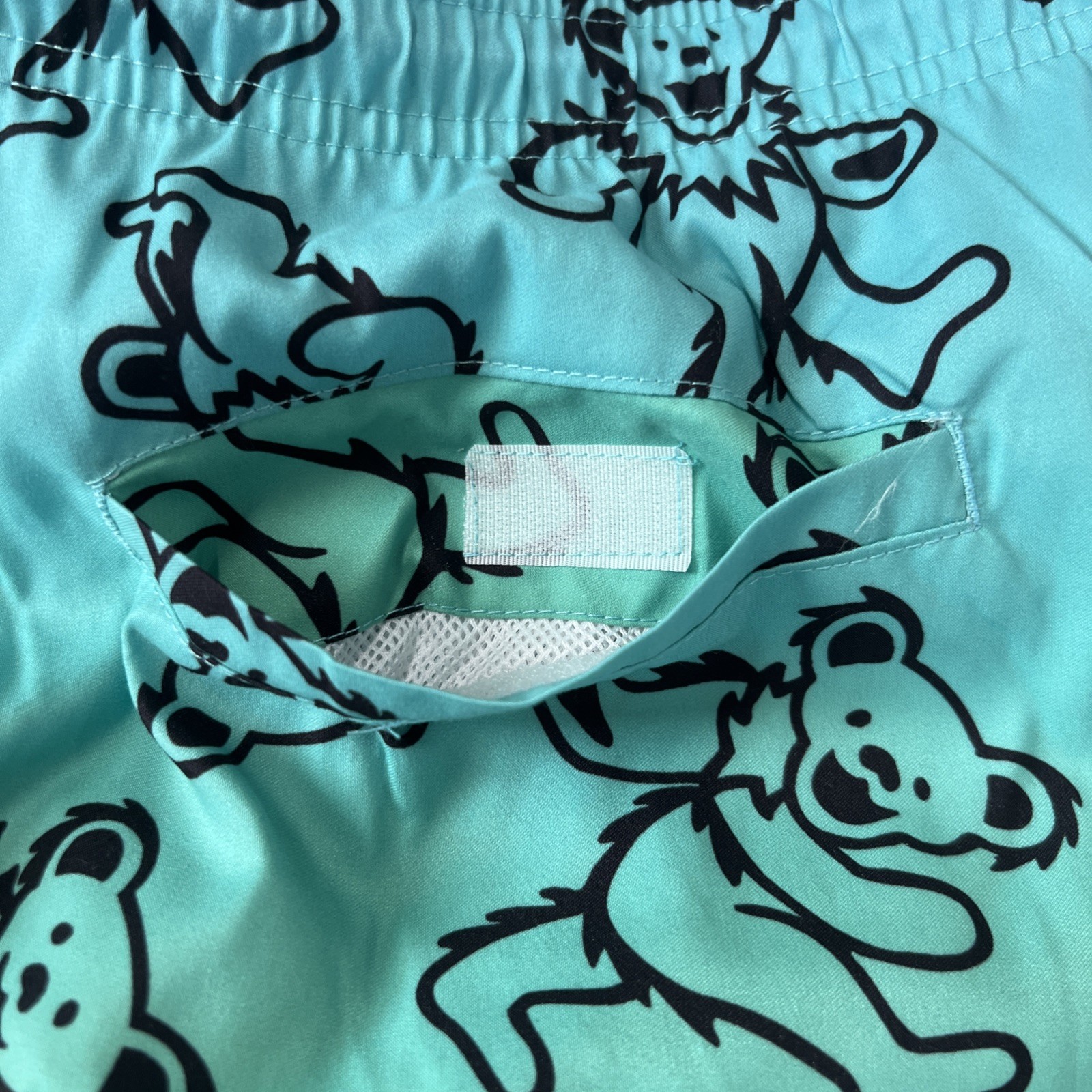 Grateful Dead Dancing Bears Ombre Swim Shorts Men’s Size Sz L Lined Pockets NEW