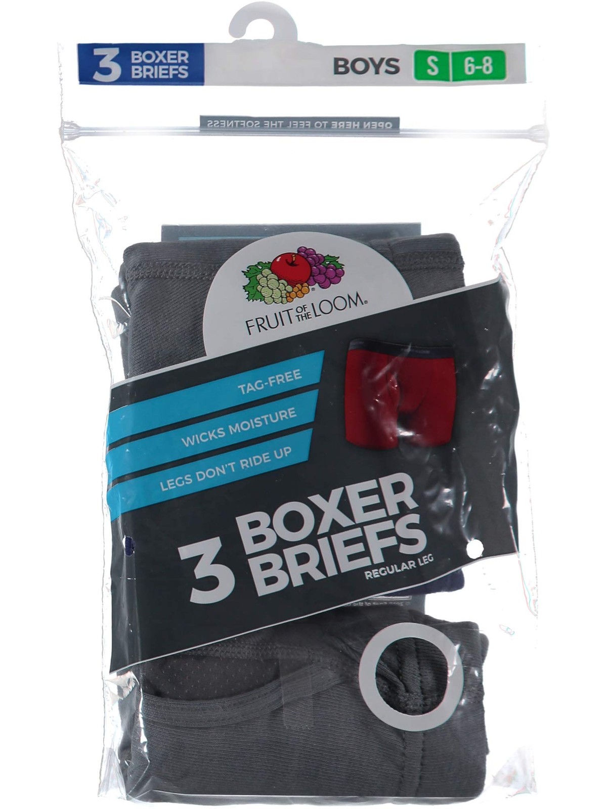 Fruit Of The Loom Boys Boxer Brief Exposed And Covered Waistband Assorted