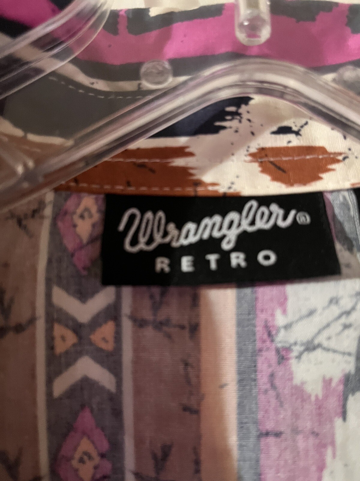 WRANGLER Retro L Checotah Aztec Pearl Snap Western Shirt Cowgirl LW6590M