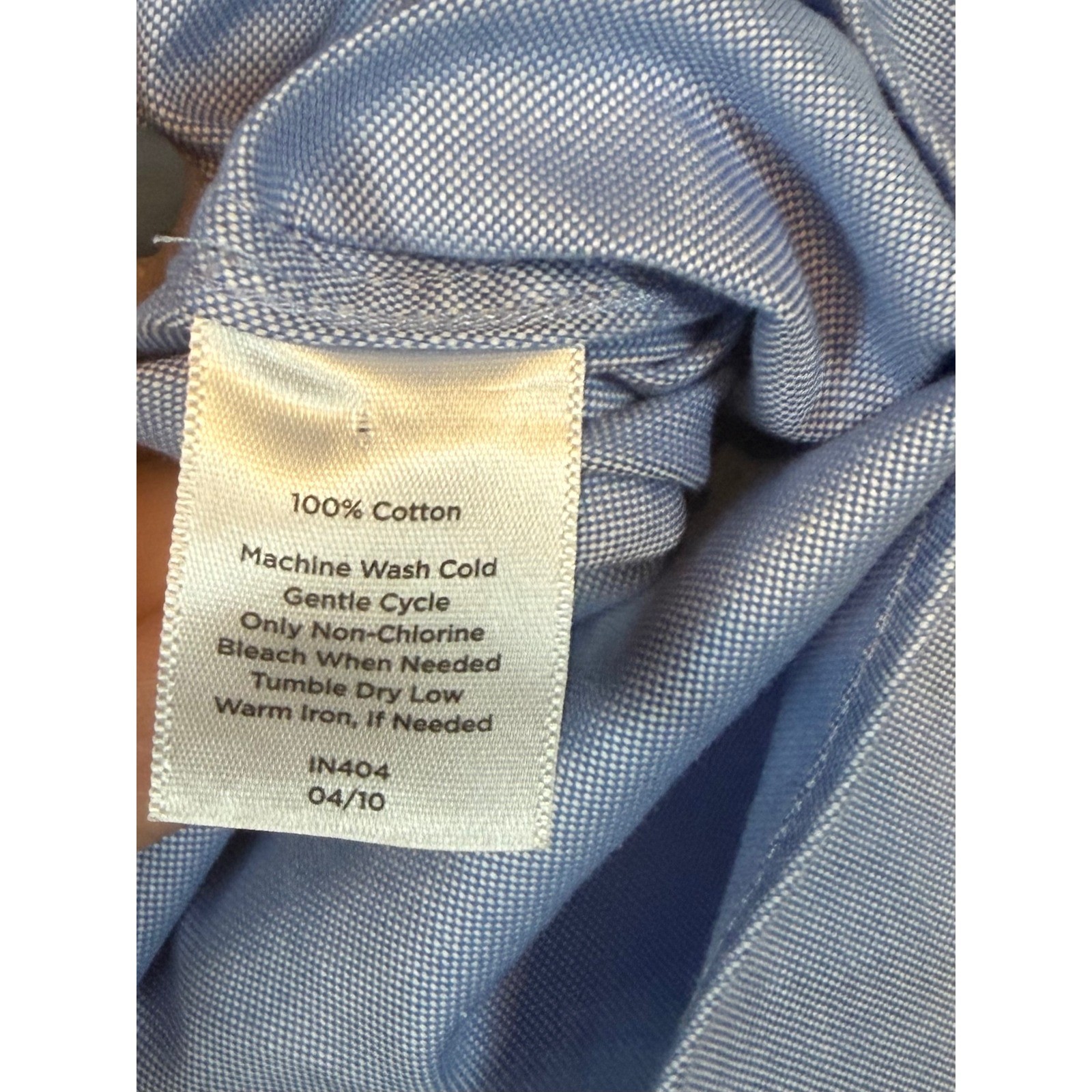 Talbots Womens XL Blue Cotton Oxford Roll Tab Sleeve Utility Popover Blouse