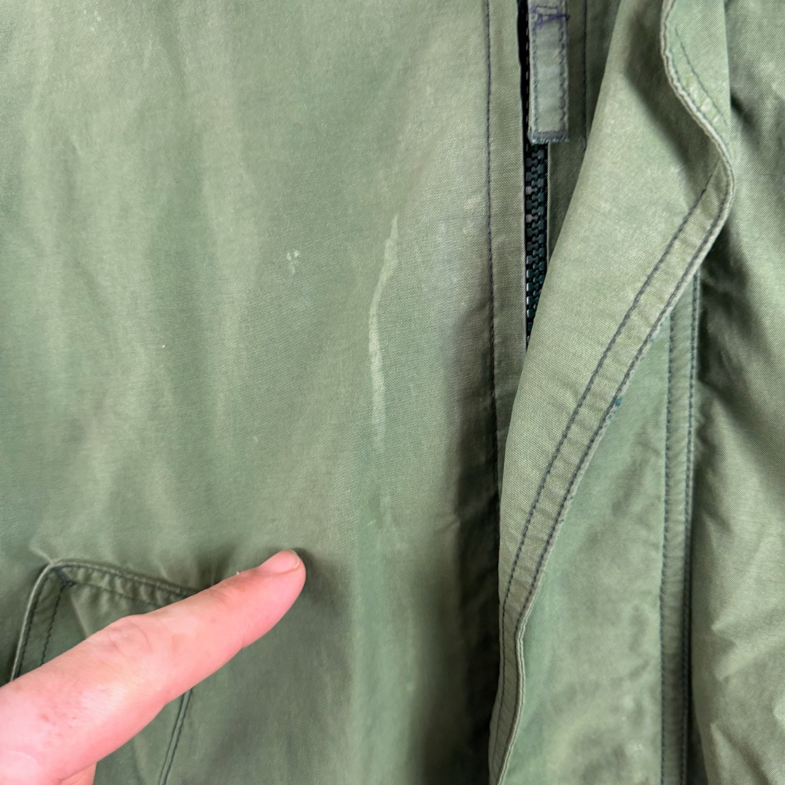 Vintage 90s Gap Fatigue Full Zip Cotton Blend Jacket Faded Lightweight Green