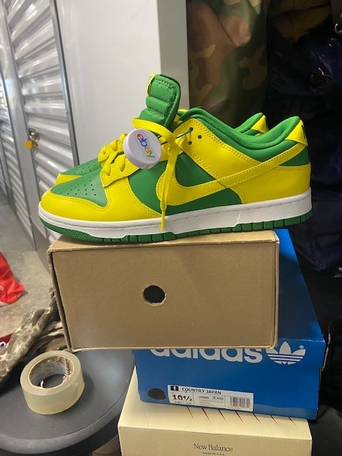 Nike Dunk Low “Reverse Brazil” Apple Green Yellow Strike-Mens Sz 10.5
