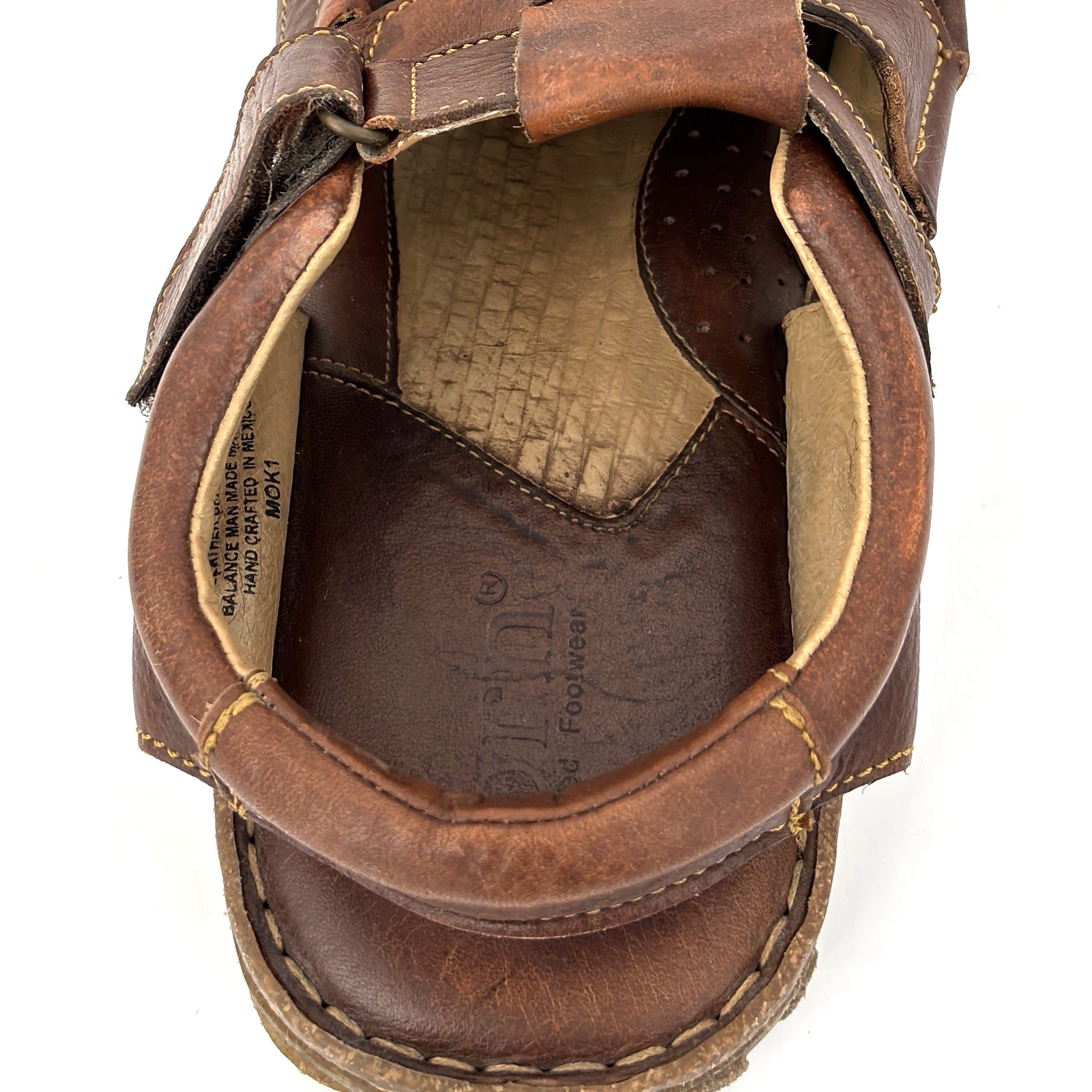 Men 12 Born Cabot III Brown Leather Fisherman Sandals Comfort Casual Shoes M6504