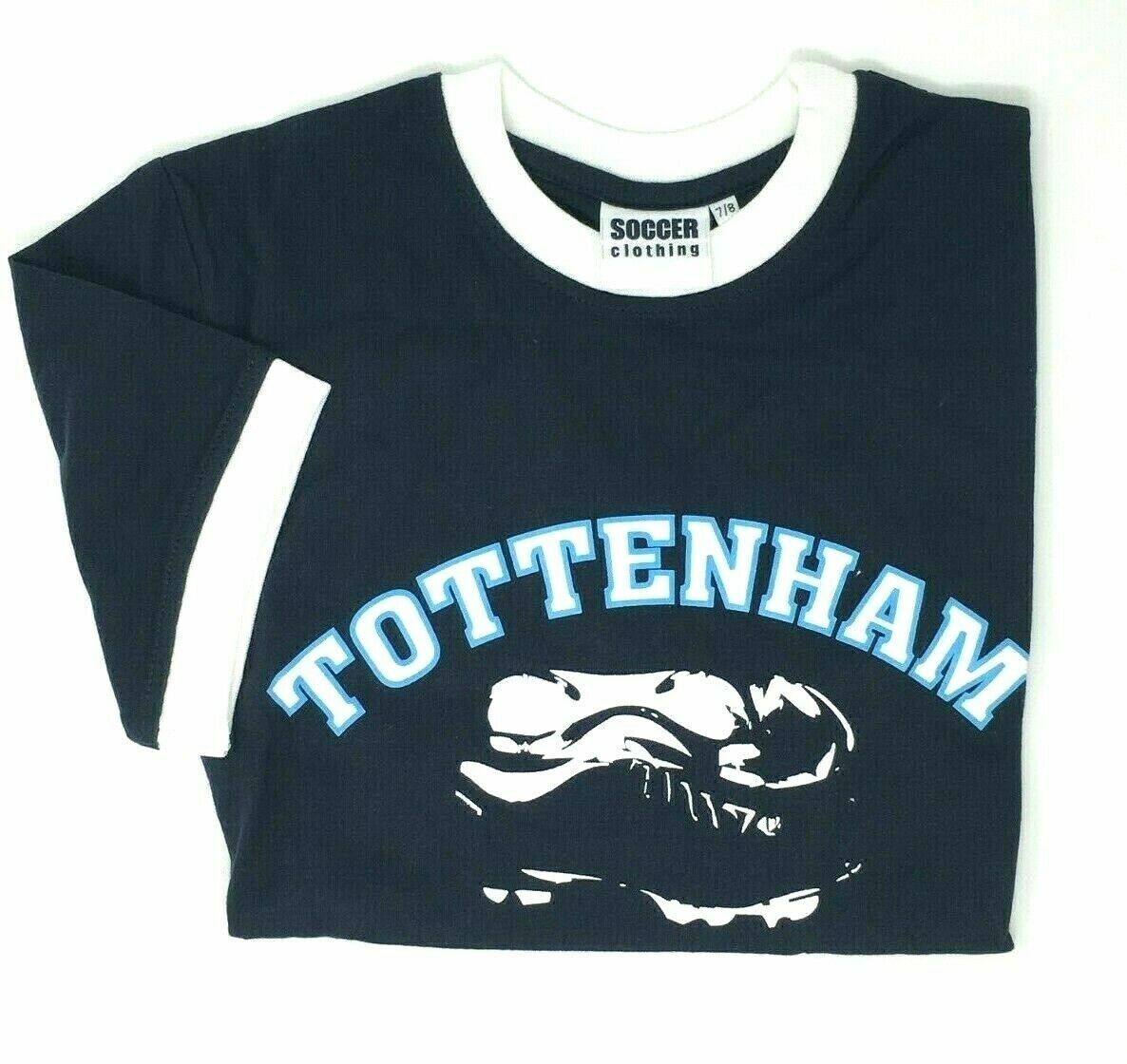Men’s Tottenham Football Boot Cotton Navy Short Sleeve T-Shirt S/M M/L L/XL XXL