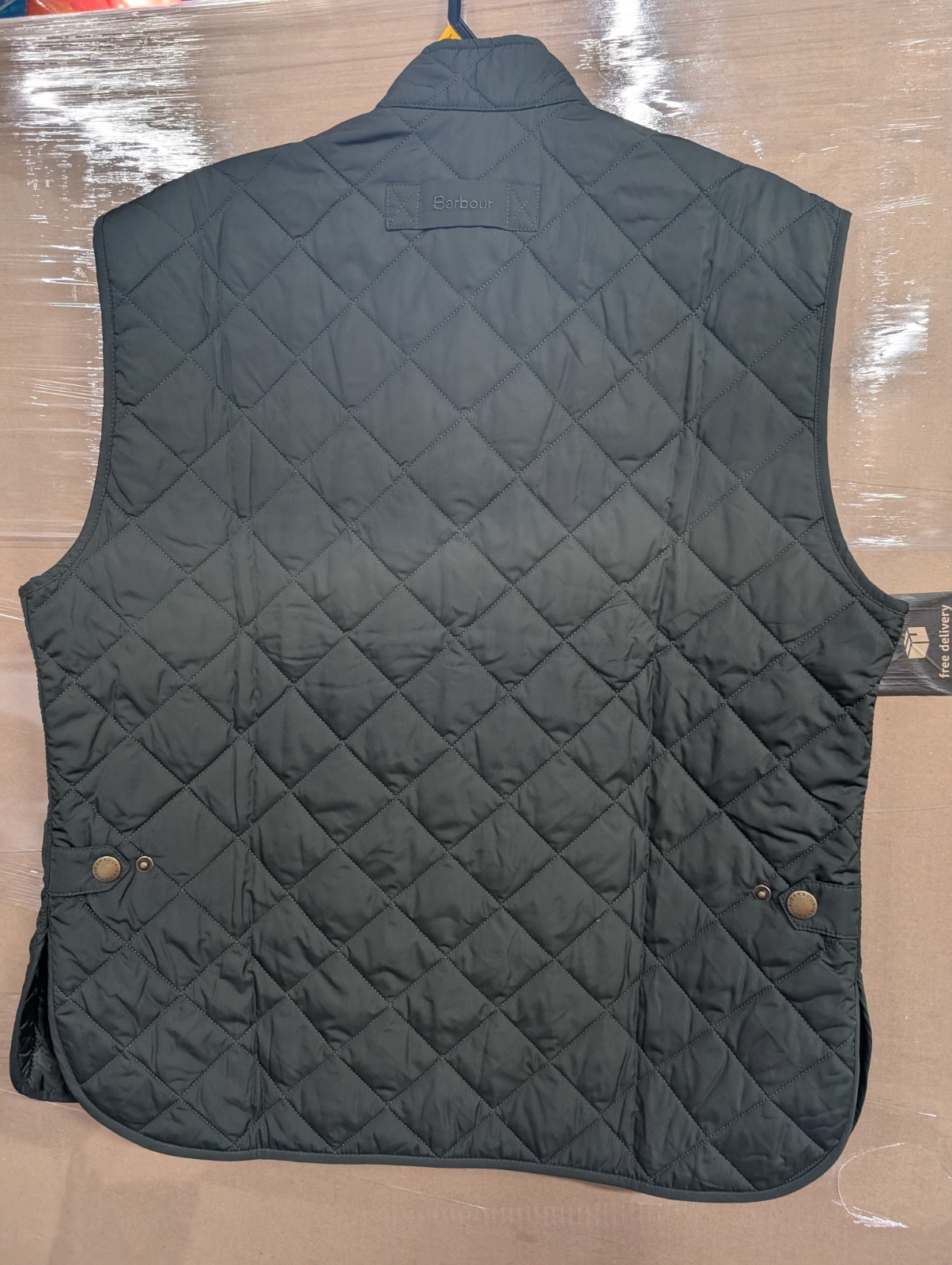 Barbour Men’s Olive Green Lowerdale Quilted Gilet Full Zip Vest Sz XL