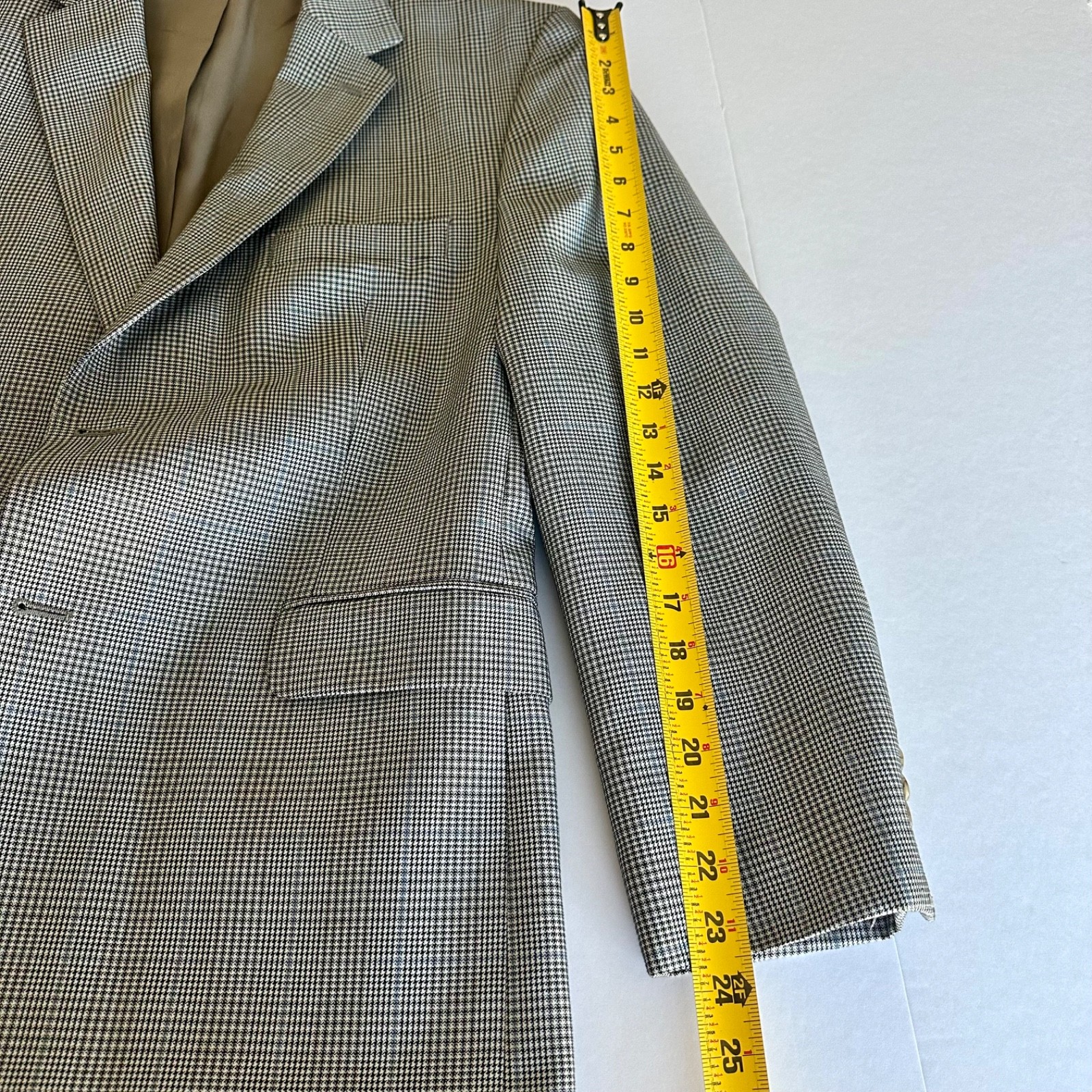 Nautica Men’s Gray Houndstooth Windowpane Sport Coat Blazer Men’s 42R Classic