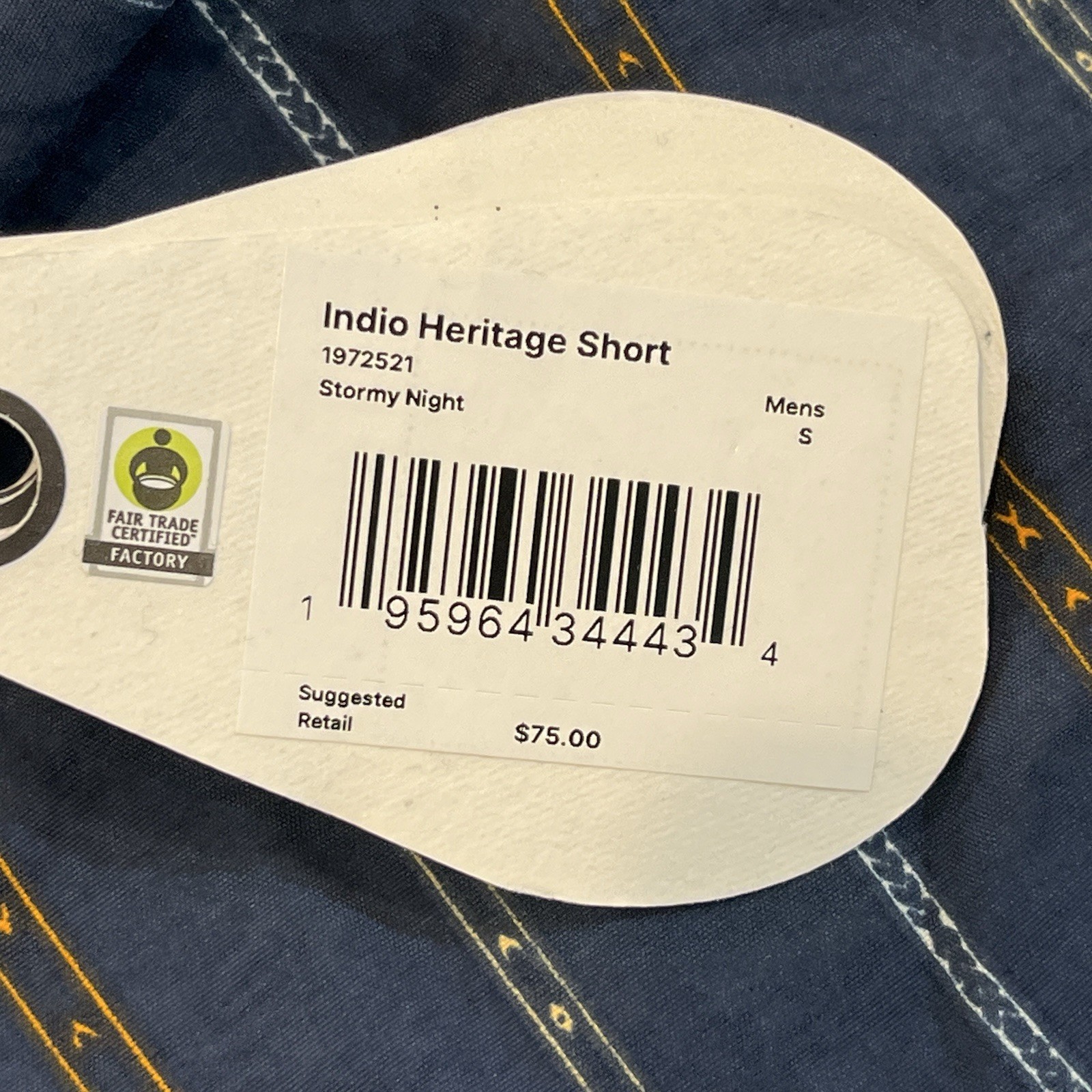 Prana NEW Unisex (M)S , (W)M x4″ Indio Heritage Short Stormy Night Blue Gorpcore