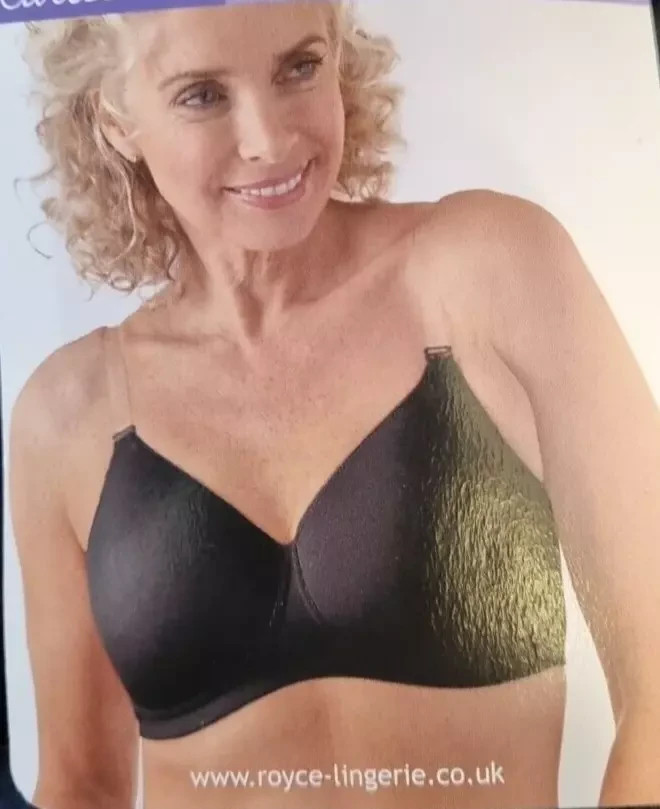 ROYCE Caress 32DD BLACK Post Surgery Multiway Straps Pocketed Bra 757P