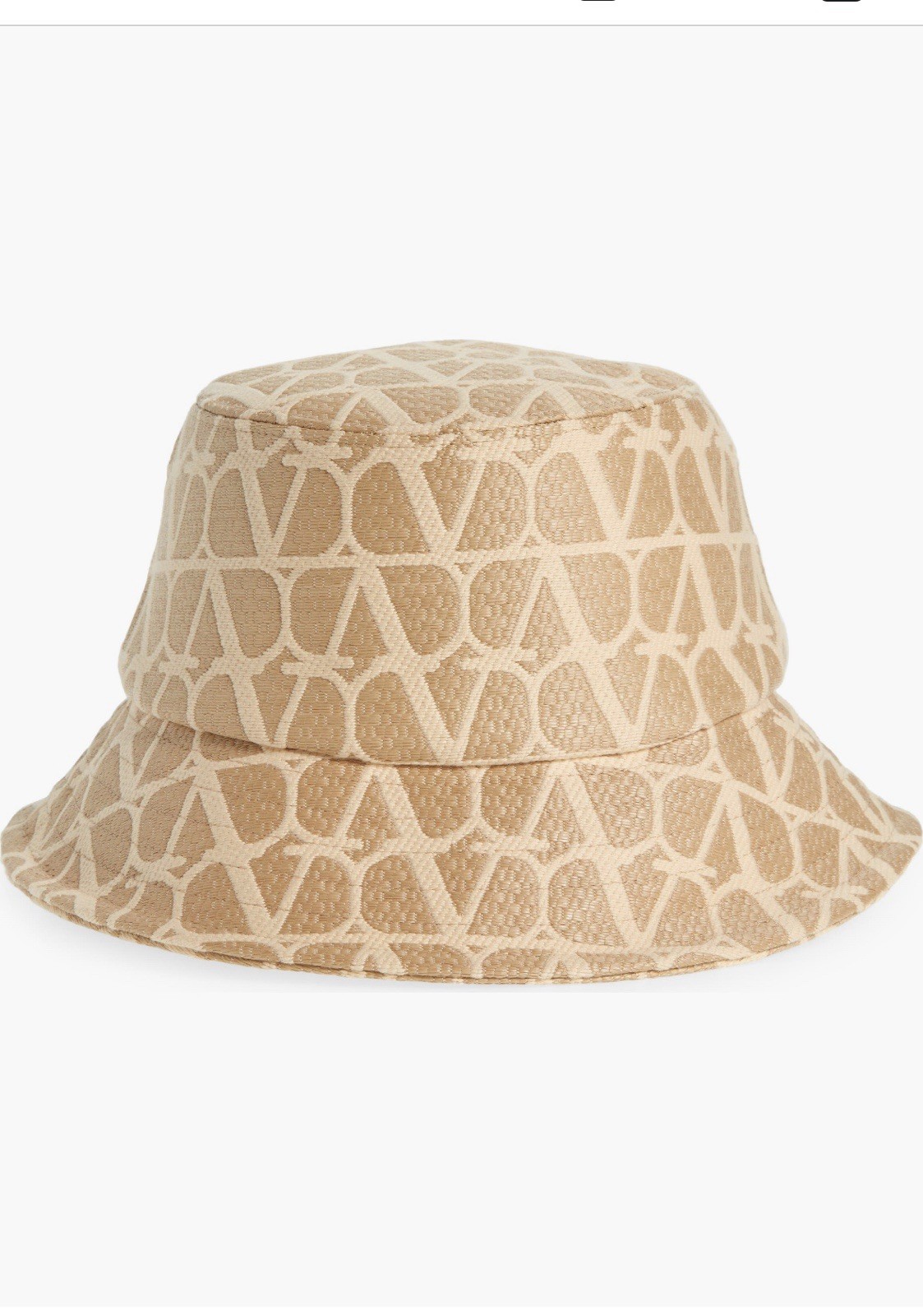 Valentino Garavani VLogo Toile Bucket Hat Color-Avorio size 56 Retail $790