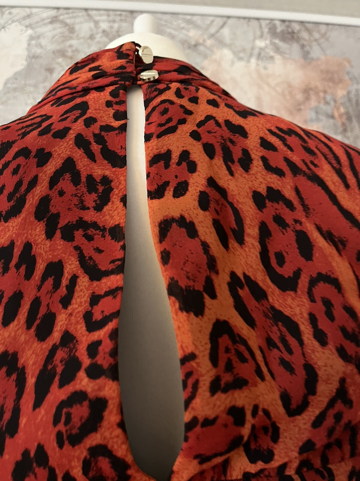Ted Baker Tyran Red leopard print party dress size 3 12 rrp £159