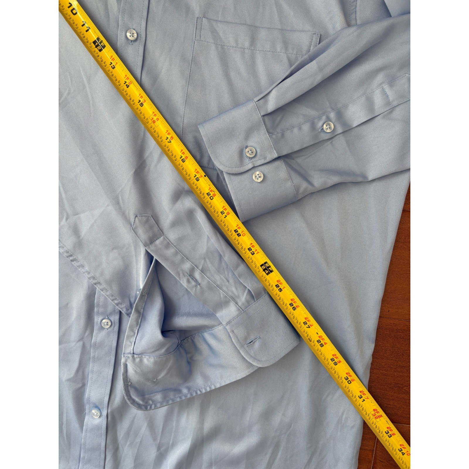 Alimens & Gentle Flex Light Blue Dress Shirt XL Tall Wrinkle Resistant Luxury