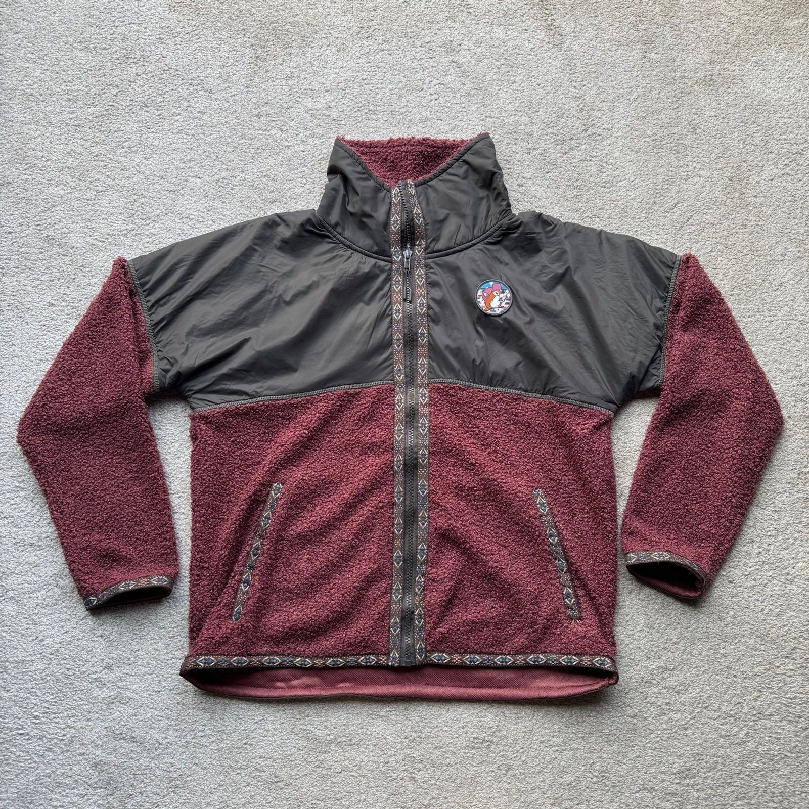 Buc-ee’s Womens Fall 2023 Berber Colorblock Fleece Zip Jacket