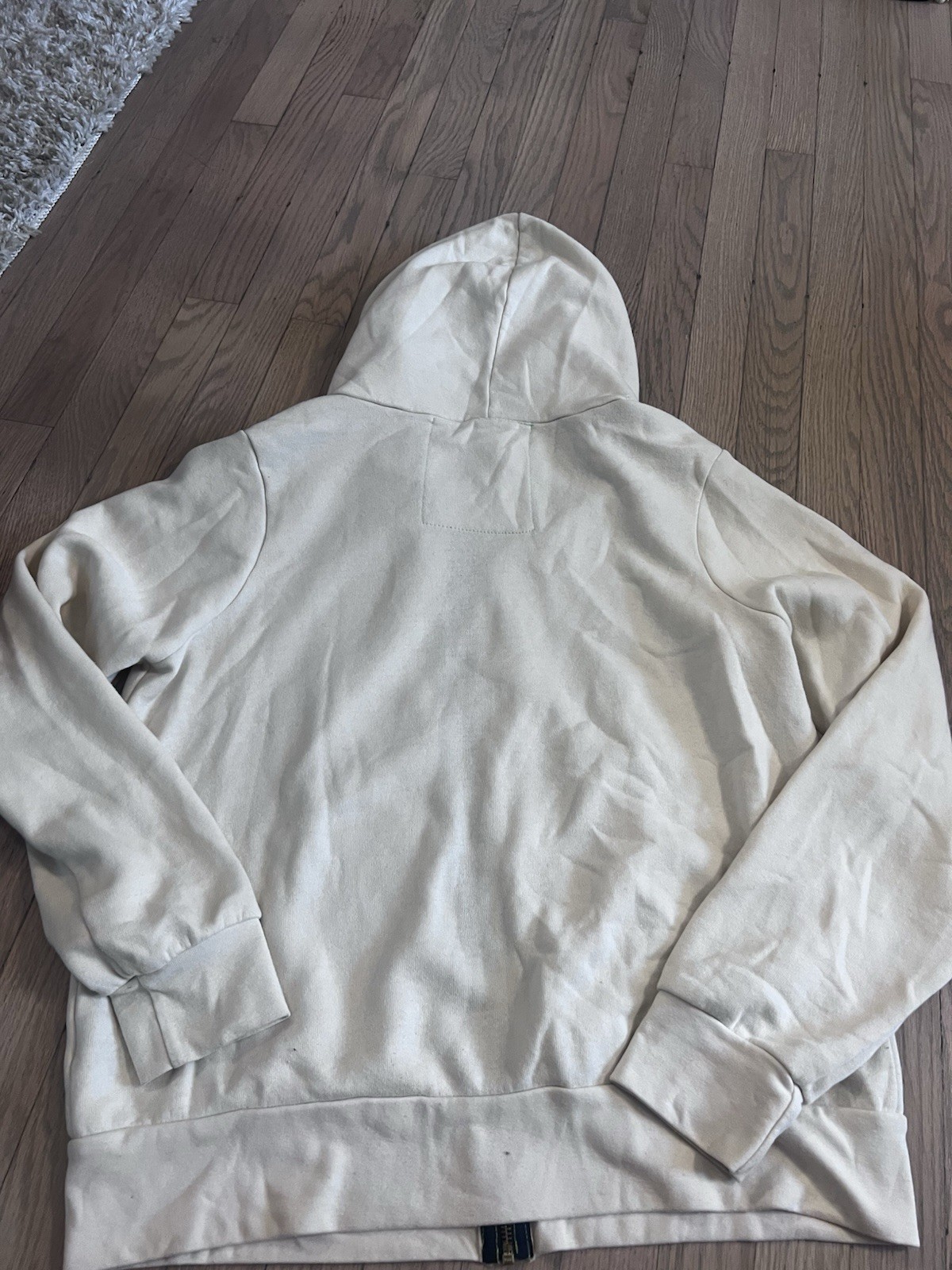 Aviator Nation Rainbow Stripe Full Zip Hoodie Cream White Women’s Large