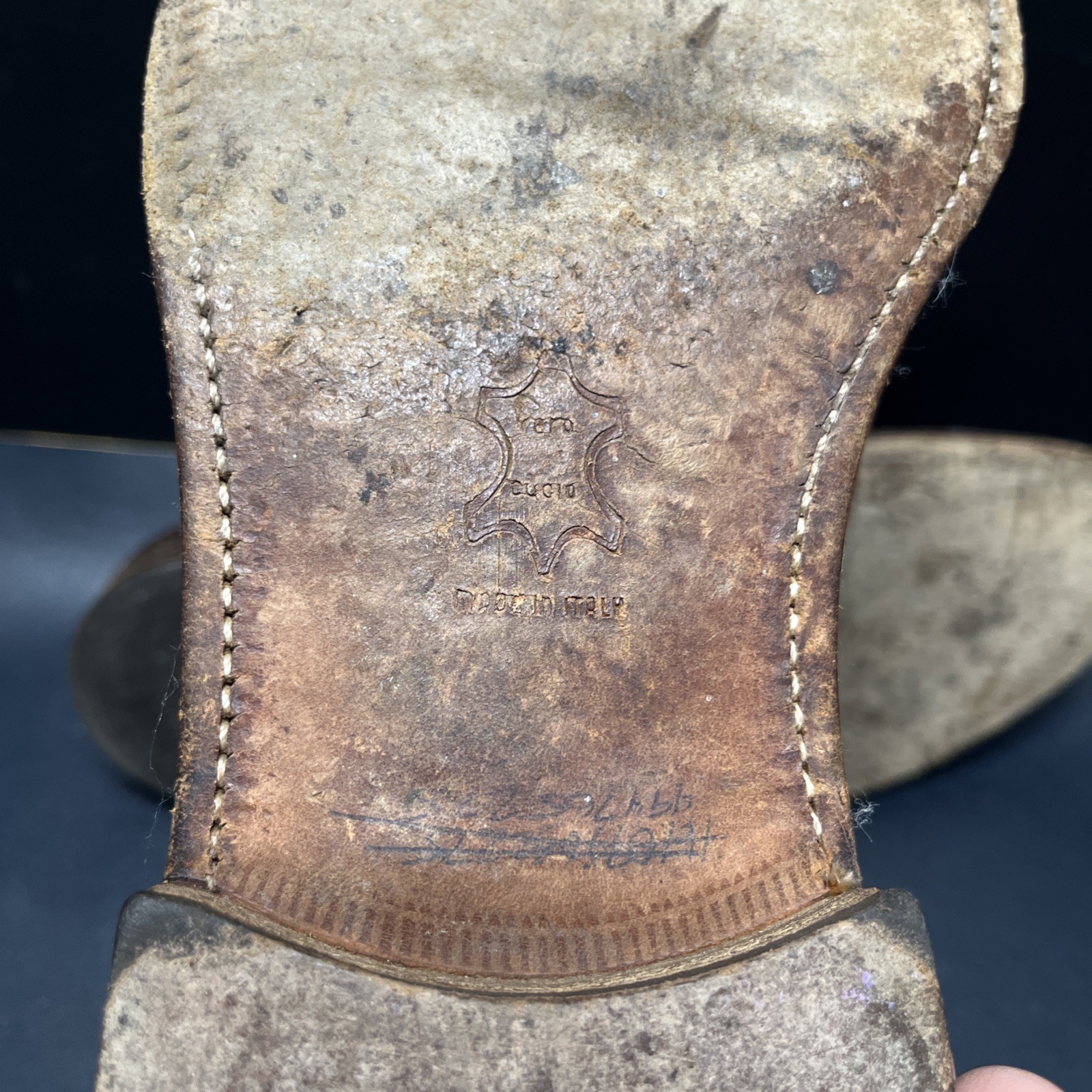 BOSTONIAN CROWN WINDSOR Split Toe Pebble Grain Brown Size 10.5 D, Made in Italy!