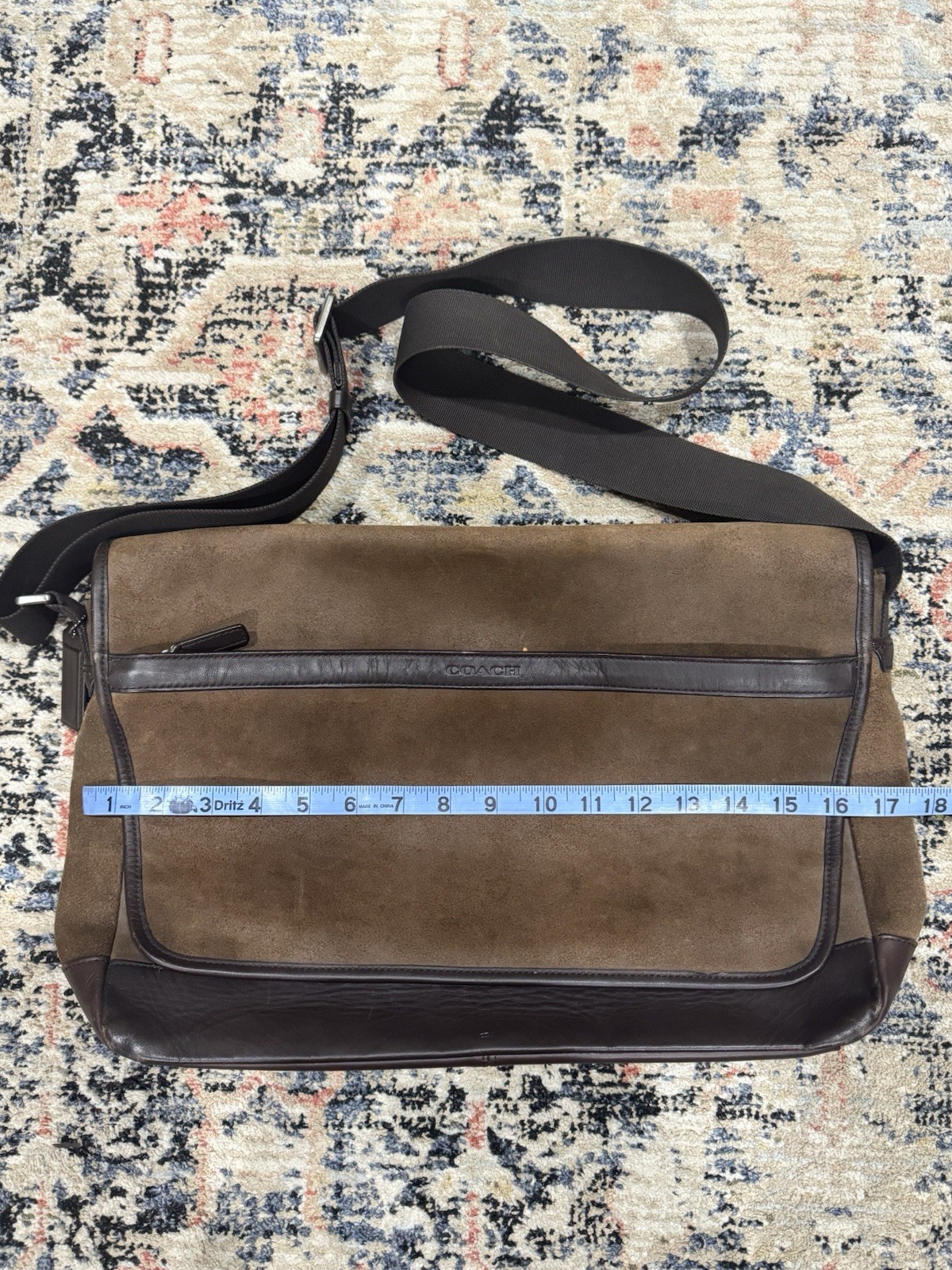 Coach Camden Brown Leather Suede Messenger Laptop Satchel Bag D1461-F71345