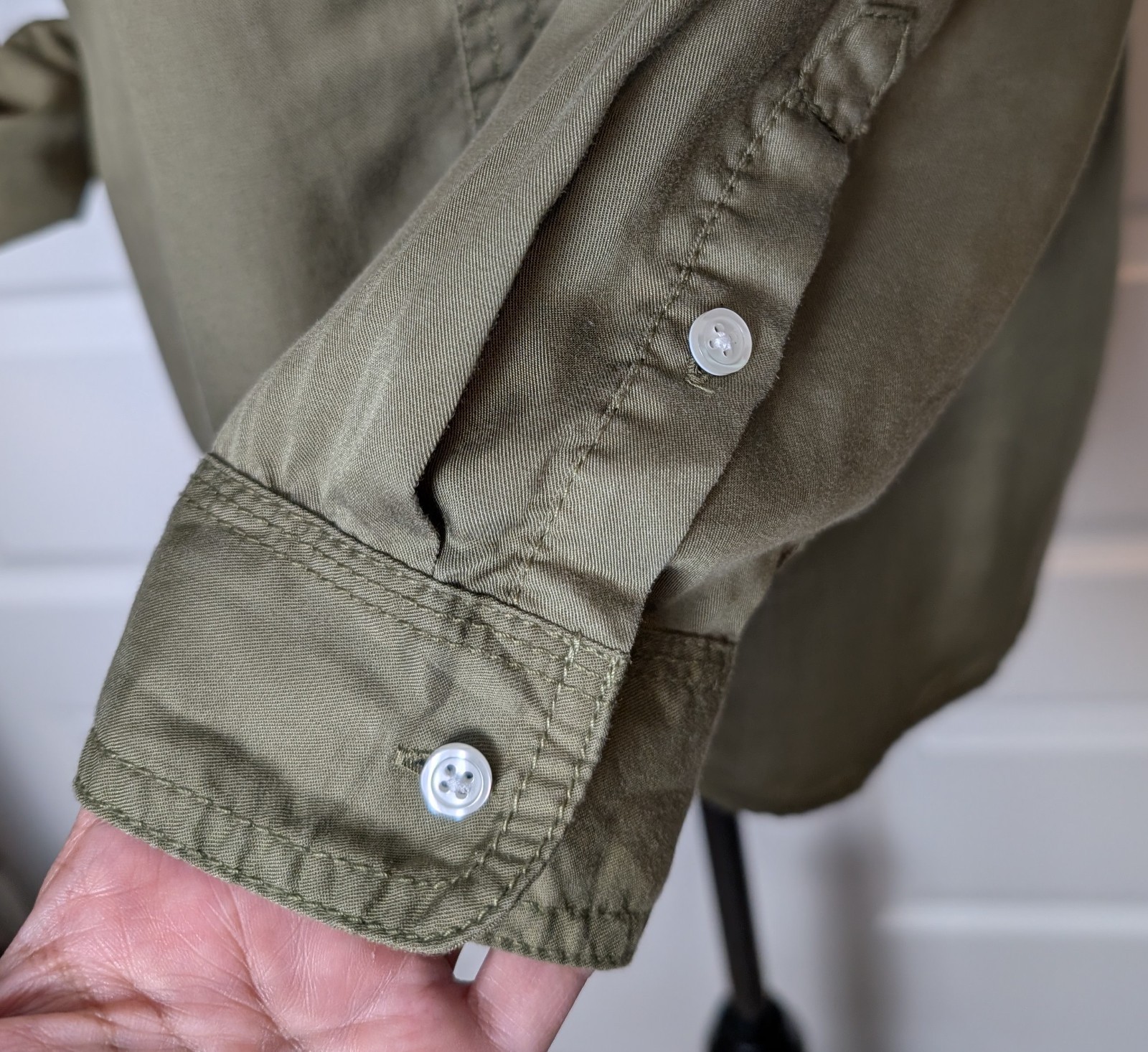 NWOT Talbots Size XL Petite Utility Blouse Roll Tab Sleeves Lyocell Safari