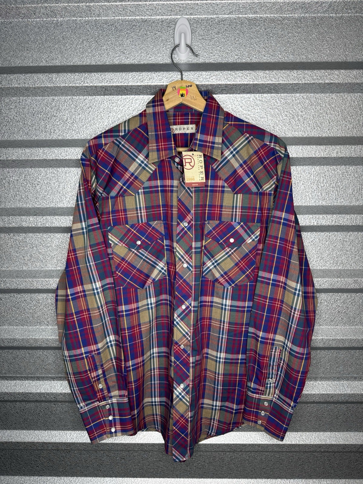 Roper Western Pearl Snap Button Up Shirt NWT Medium Men’s