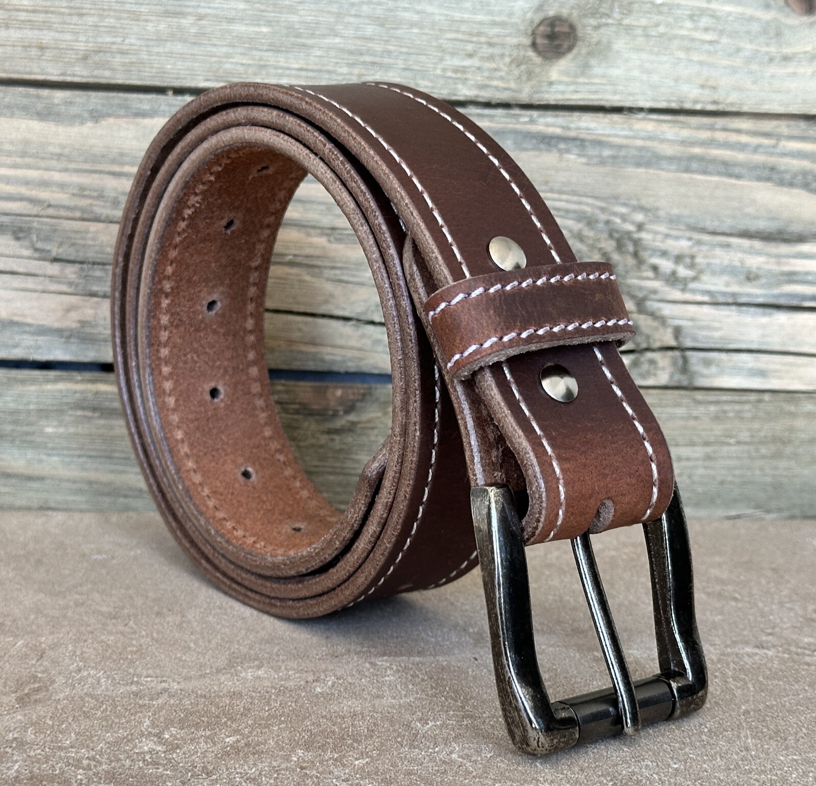 Handmade Heavy Duty Leather Work Tool Gun Belt 1.5″ Thick Belt Removable Buckle