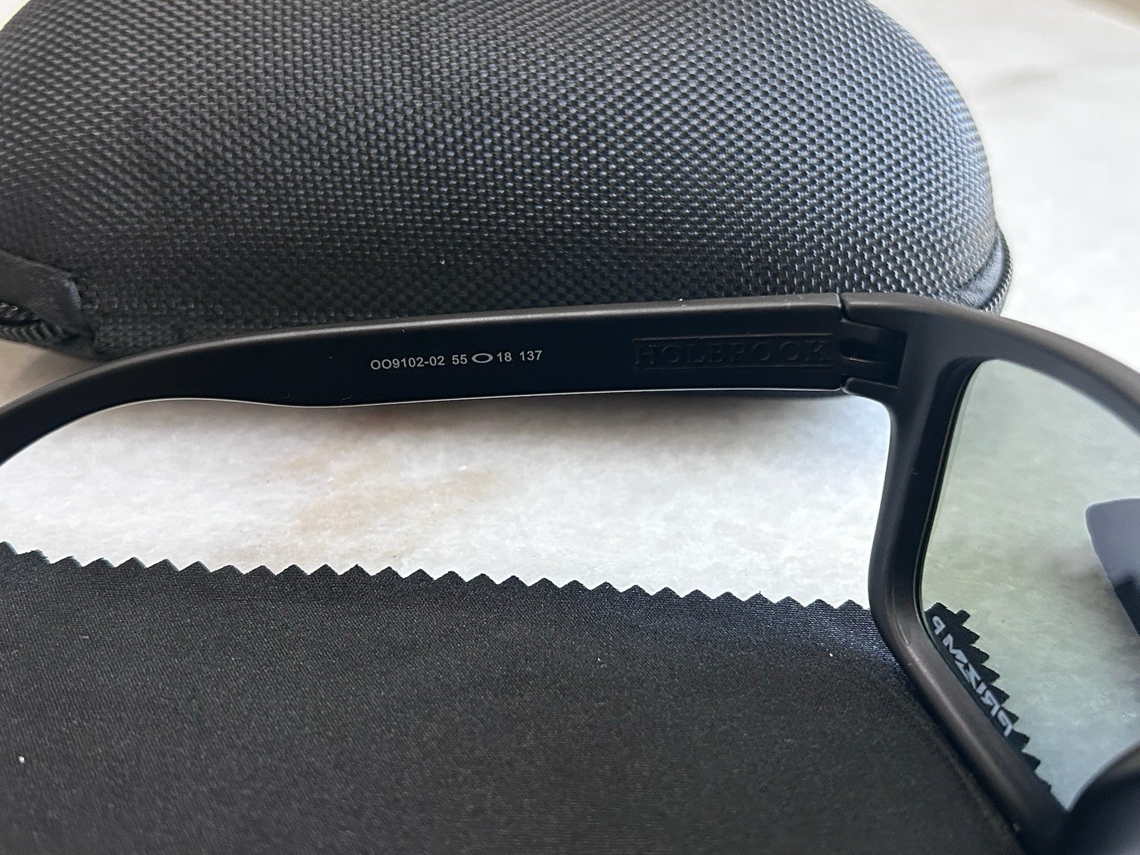 Oakley Holbrook Polarized Sunglasses Blue Lens Matte Black Frame OO9102
