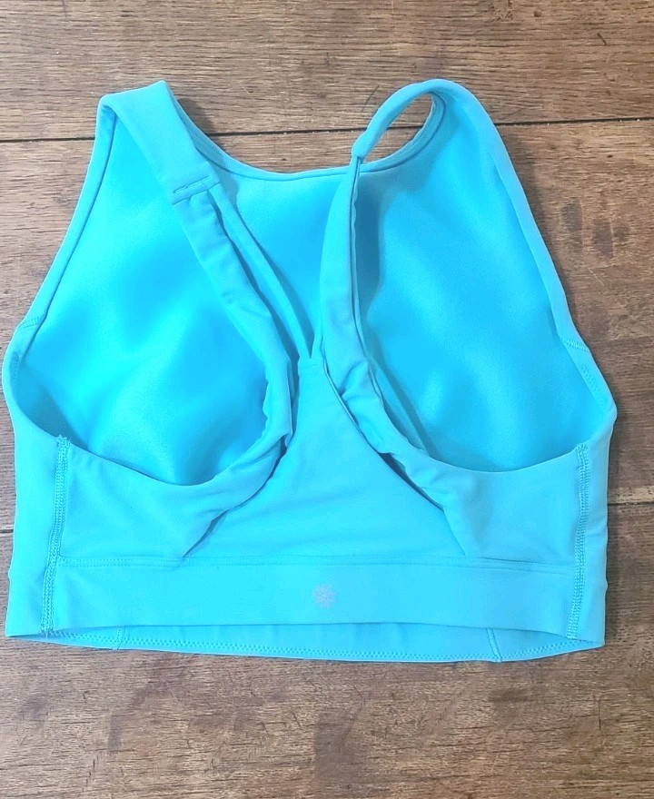 Athleta Flex Spacer Bra Aqua Blue Sz Medium D-DD Racer Back