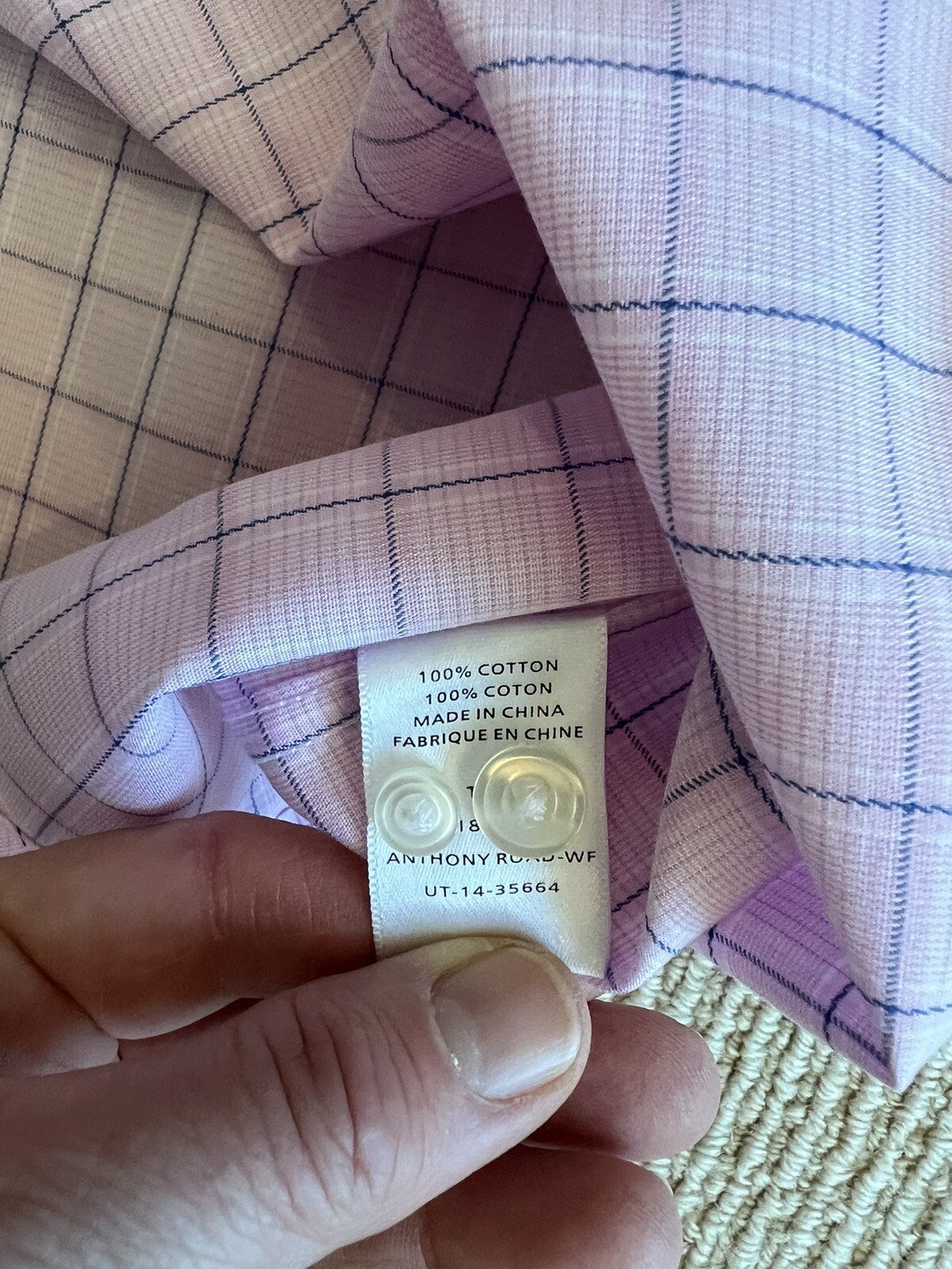 Untuckit Shirt Mens Pink Blue White Checker Plaid Button Up Casual XXL 2XL