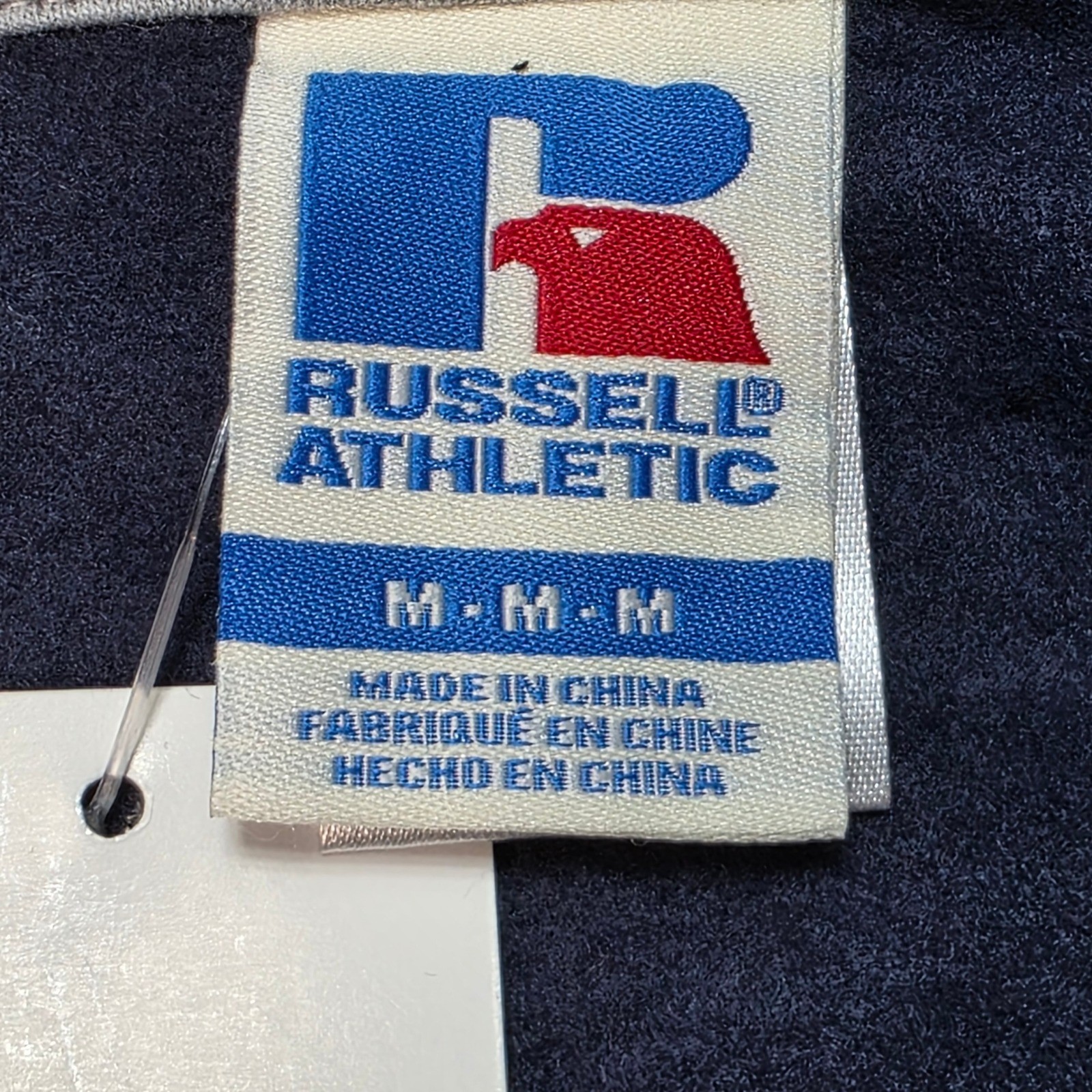 Men’s Medium Russell Athletic Hoodie Full Zip Blue NWT 1902 Graphic Fleece