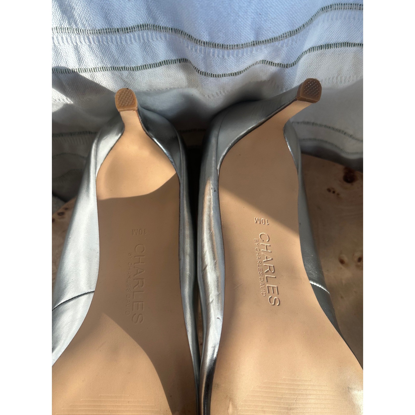 Charles by Charles David Womens Silver Metallic Pointed Toe Pumps Heels Size 10M