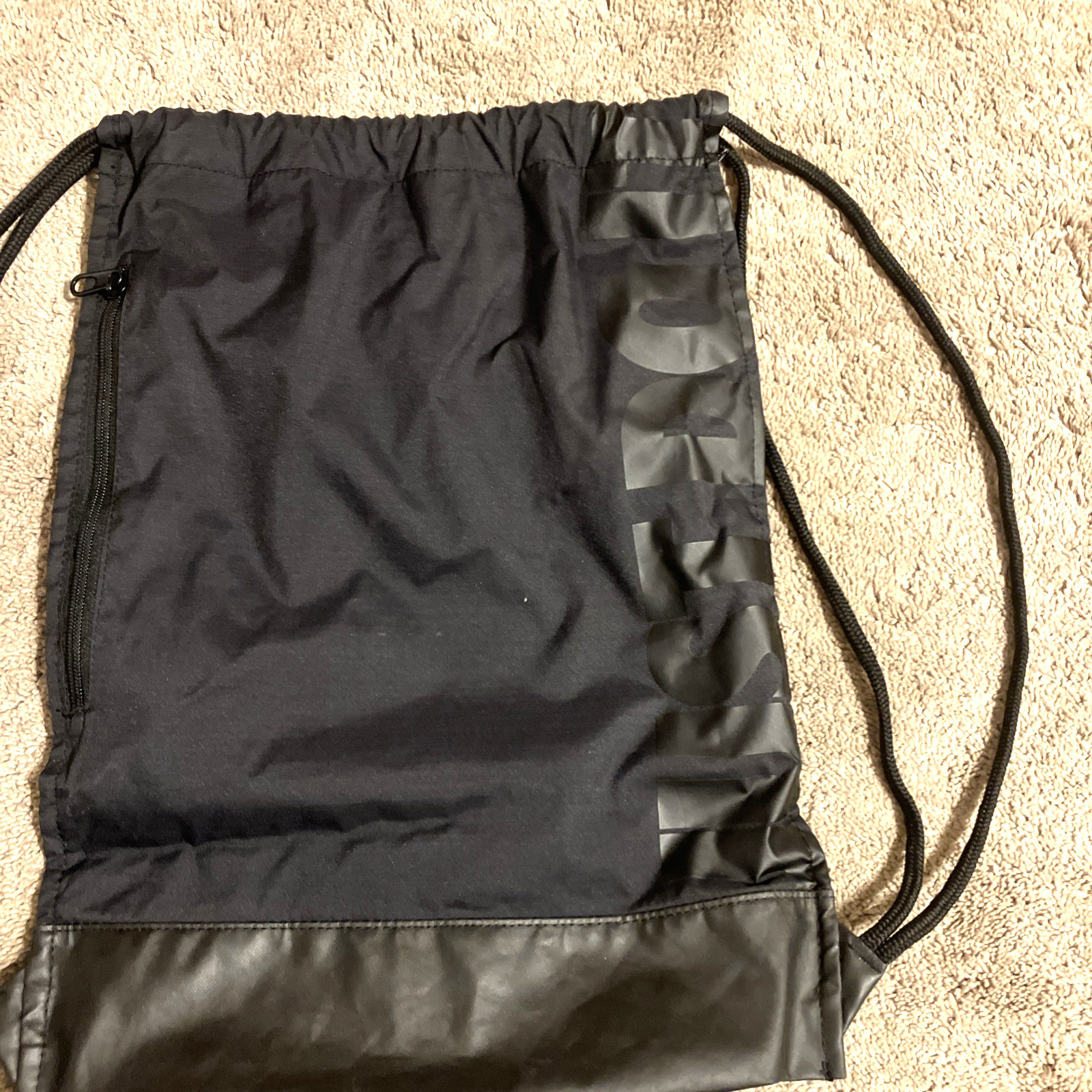 Nike Brasilia Training Black Gymsack Bag Inside Pocket Side Zipper | BA5338