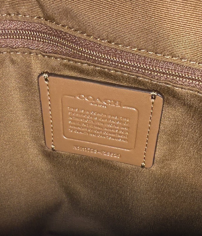 NEW NWT Coach Signature Ava Chain Tote Handbag Purse Khaki Shoulder Bag #23526