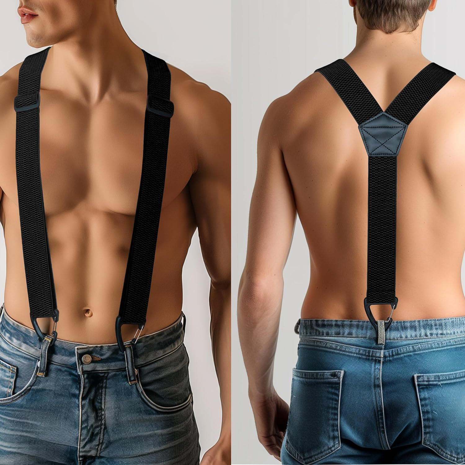 Hidden Suspenders for Men under Clothes with 3 Snap Loop (1.48″ Wide)