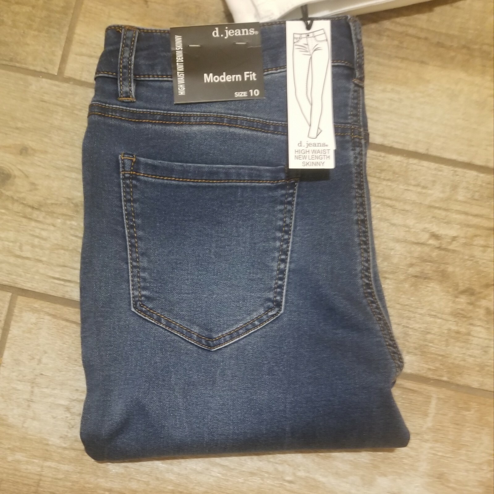 d.Jeans Skinny Stretch High Waist Jeans 28″ Inseam 5 Pocket Jeggings w/Zipper
