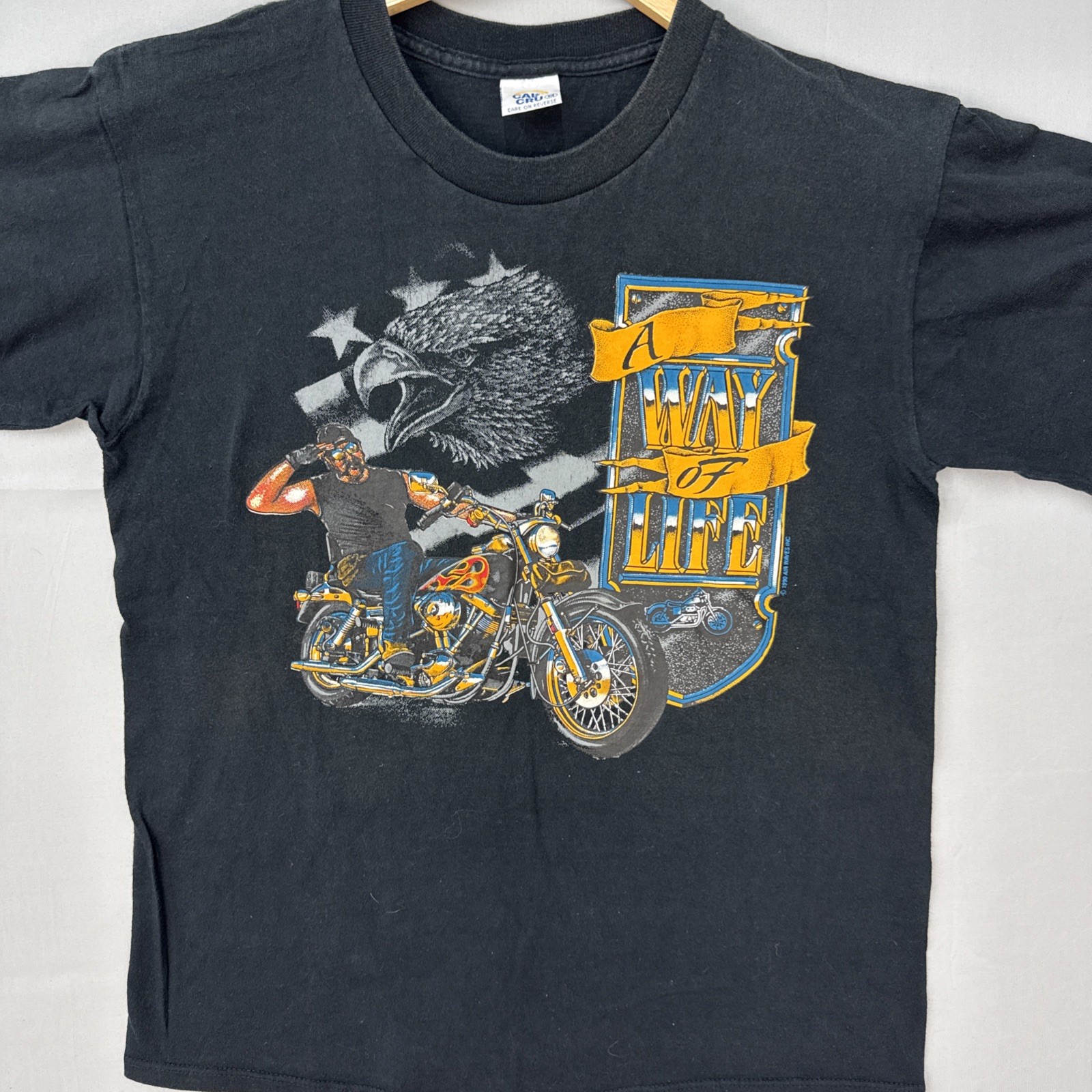 Vintage Motorcycle A Way of Life Graphic Shirt Black Size M Biker Theme 80s 90s