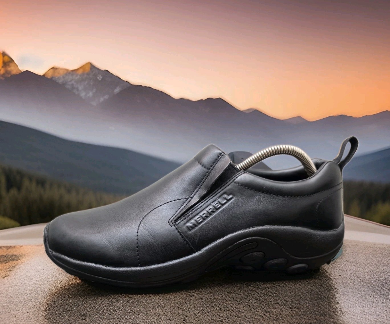 Mens Merrell Jungle Moc Walking Shoes Sz 11.5 Black Leather J17199