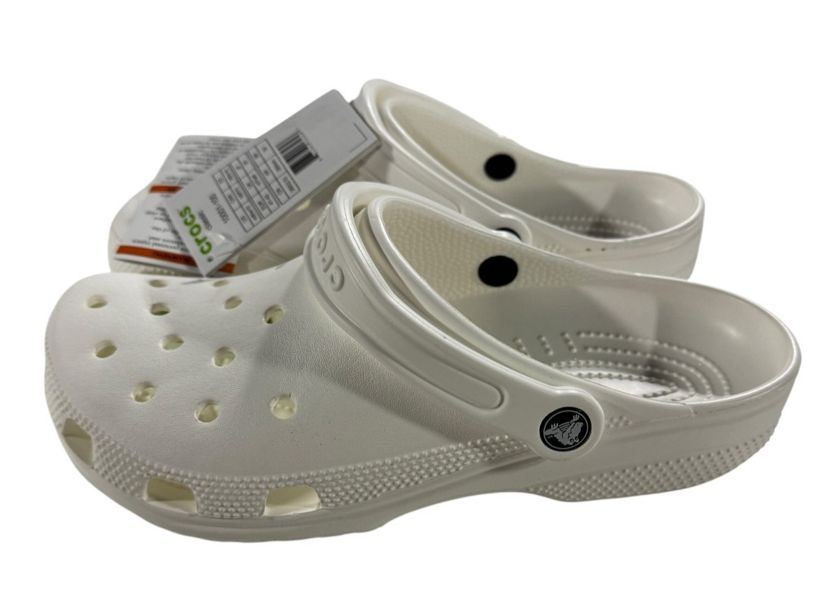 Crocs Classic Clog White 10001-100 Unisex Comfort Slip On Shoes