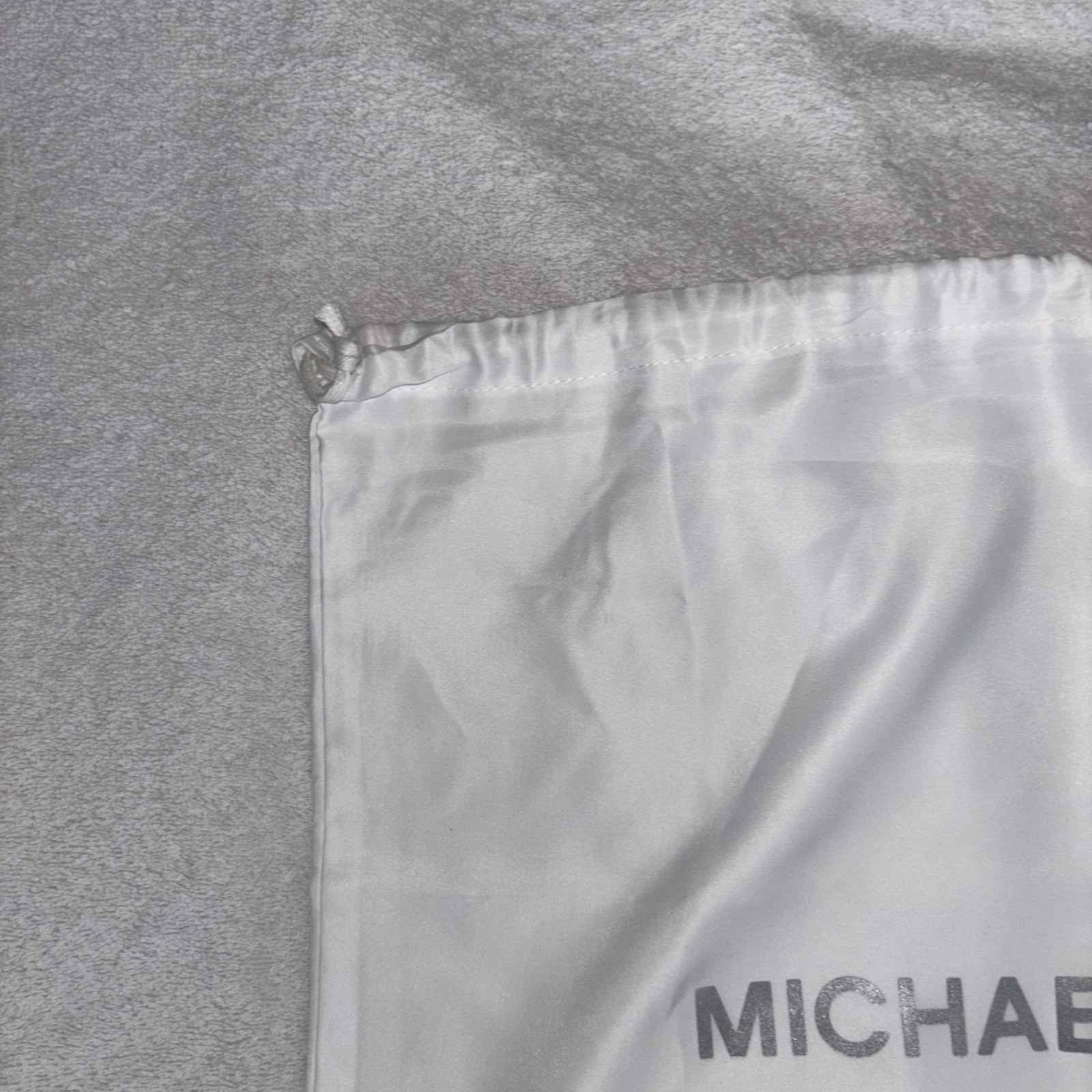 Michael Kors Logo White Satin Drawstring Cover Dust Bag 15″x 16″