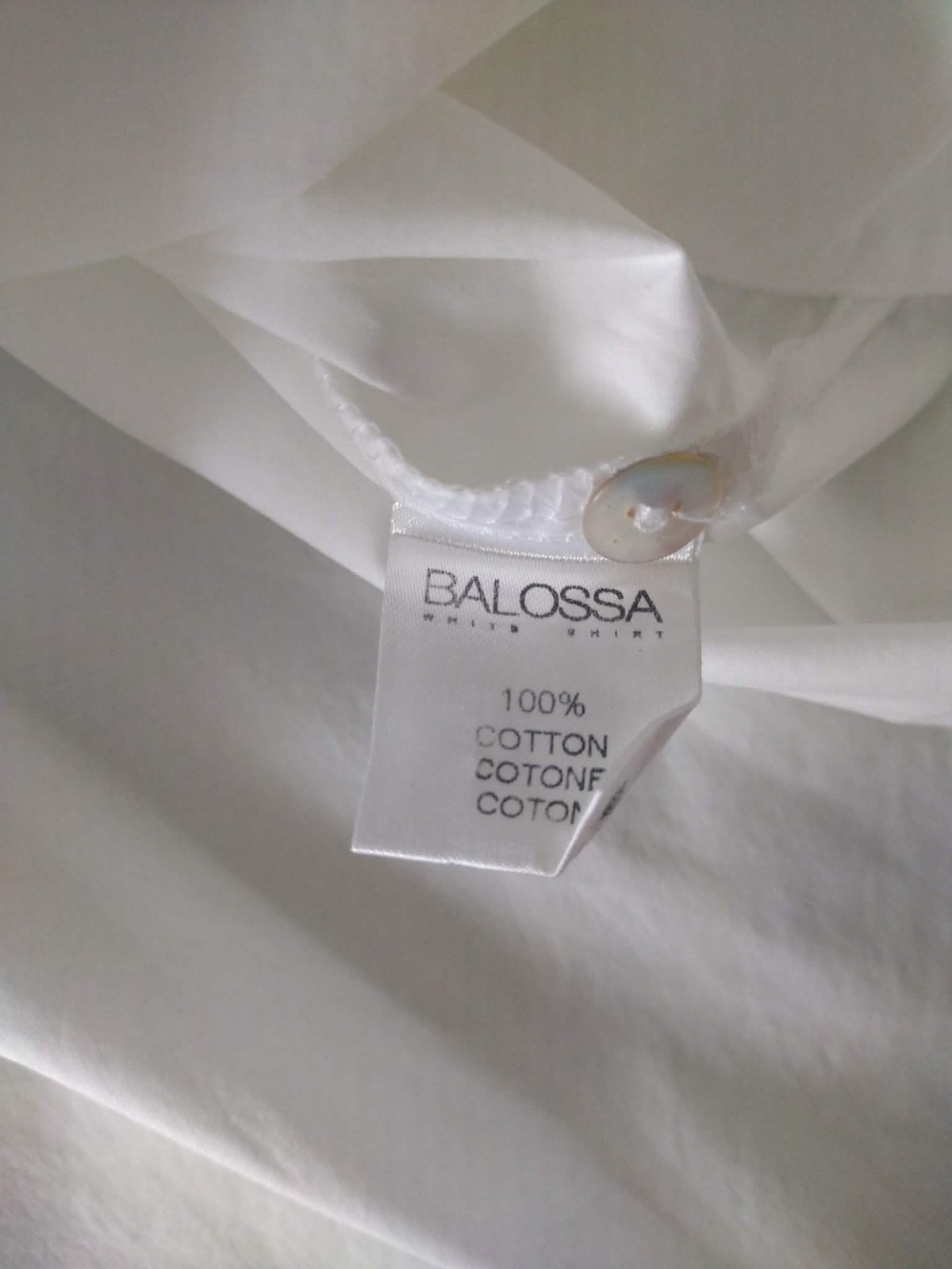BALOSSA White Cotton Avant-Garde Shirt IT 42 EU 38 Extreme Asymmetric Tail Top