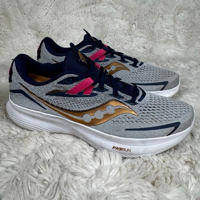 Saucony Ride 15 Shoes Womens Size 11 Gray Running Training Sneakers S10729-40