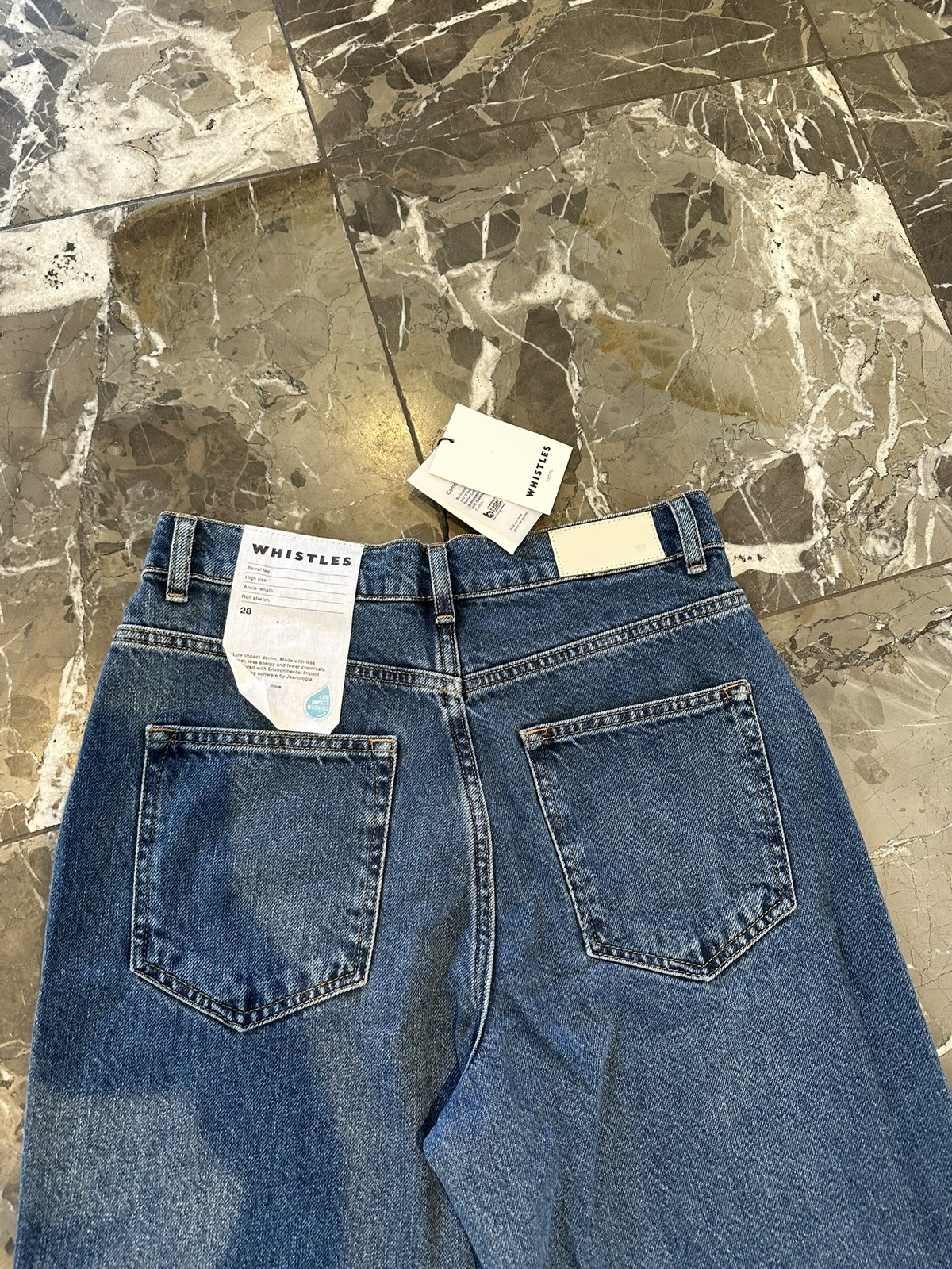 Whistles Denim Petite Authentic Barrel Leg Jean Size 28 RRP £95 New With Tags