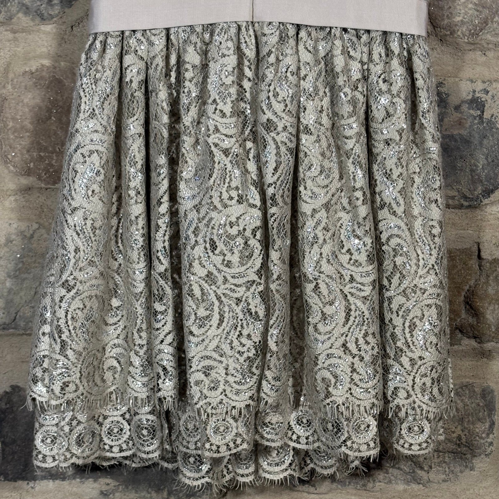 Robert Rodriguez Dress Size 10 Sleeveless Lace Metallic Party Cocktail Formal