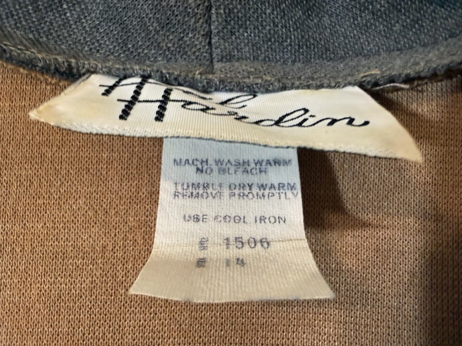 Vintage Hal Hardin Tan Shift Dress Slate Gray Collar Mod Women’s Size 14