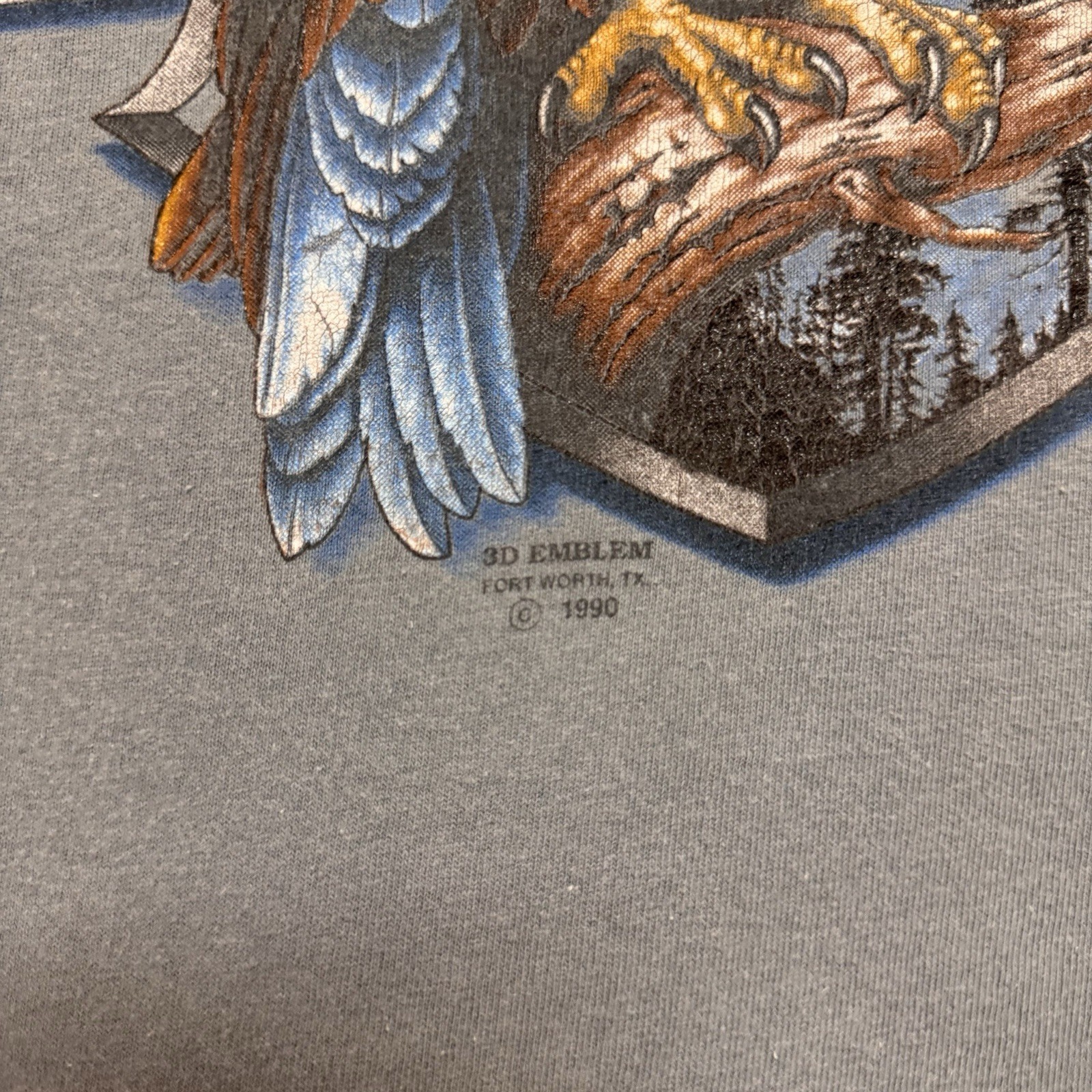 Vintage 1990 Harley-Davidson 3D Emblem T-Shirt Eagle Shield Logo Single Stitch L
