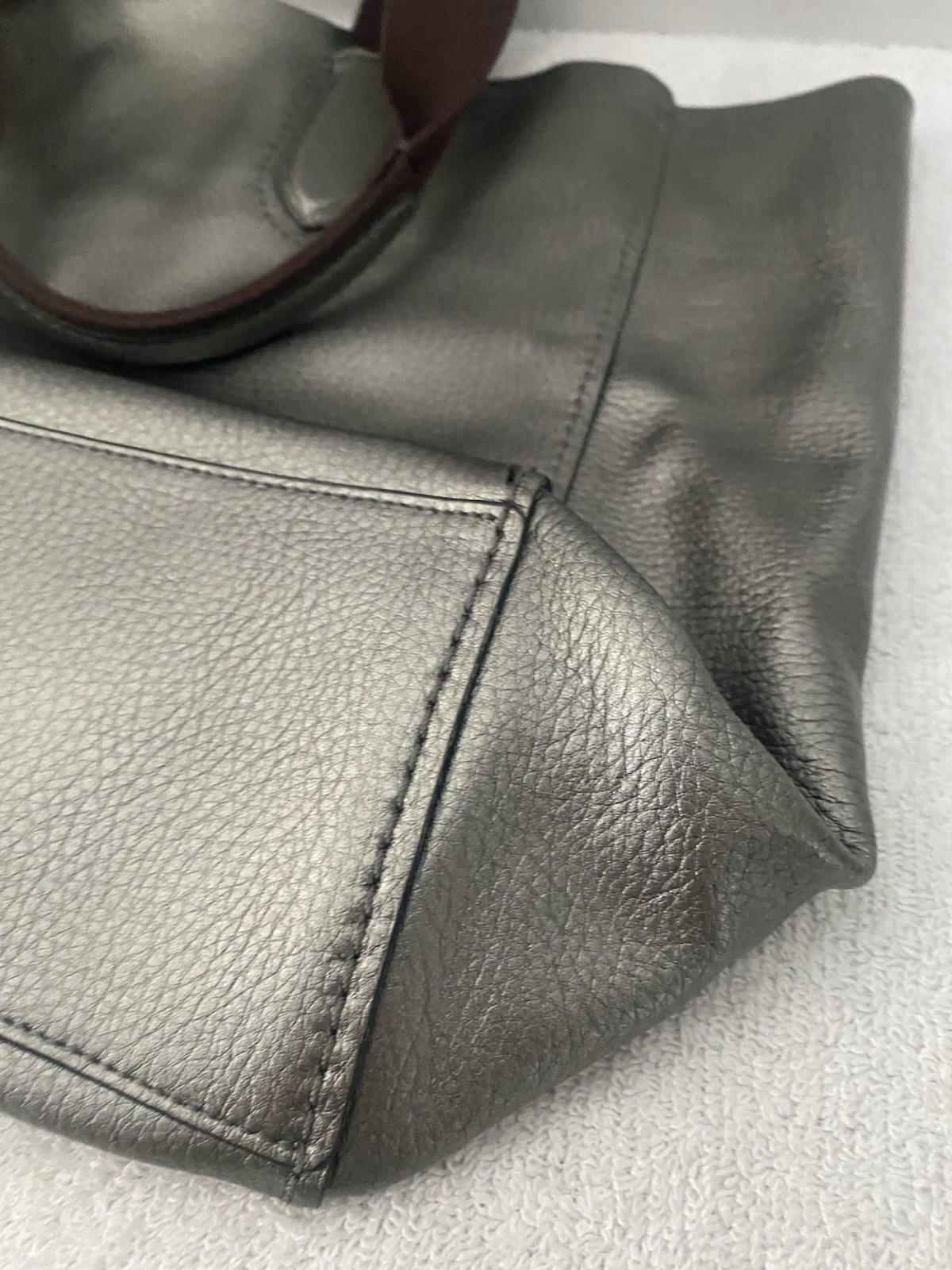 Coach Leather Derby Tote Shoulder Bag Large F59388 Metallic