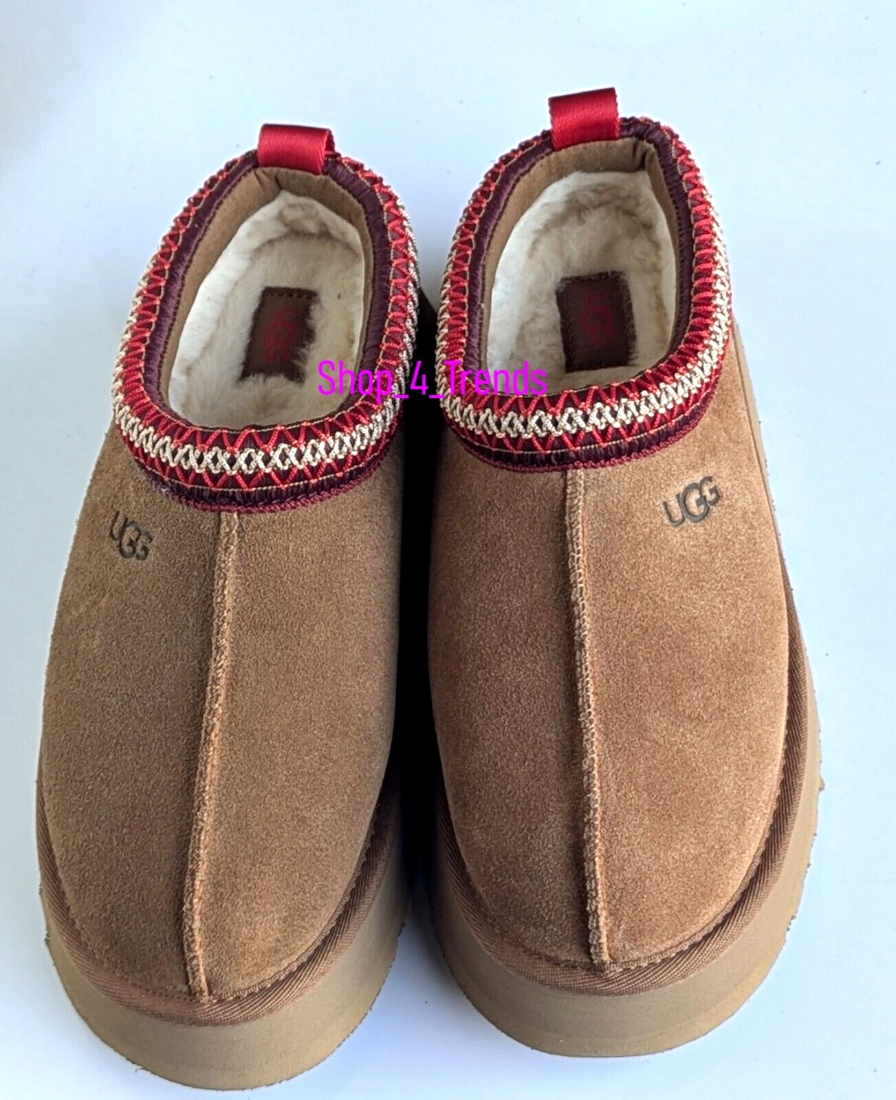 New Women’s Shoes UGG Brand Braid Tazz Platform Slippers 1122553 Chestnut