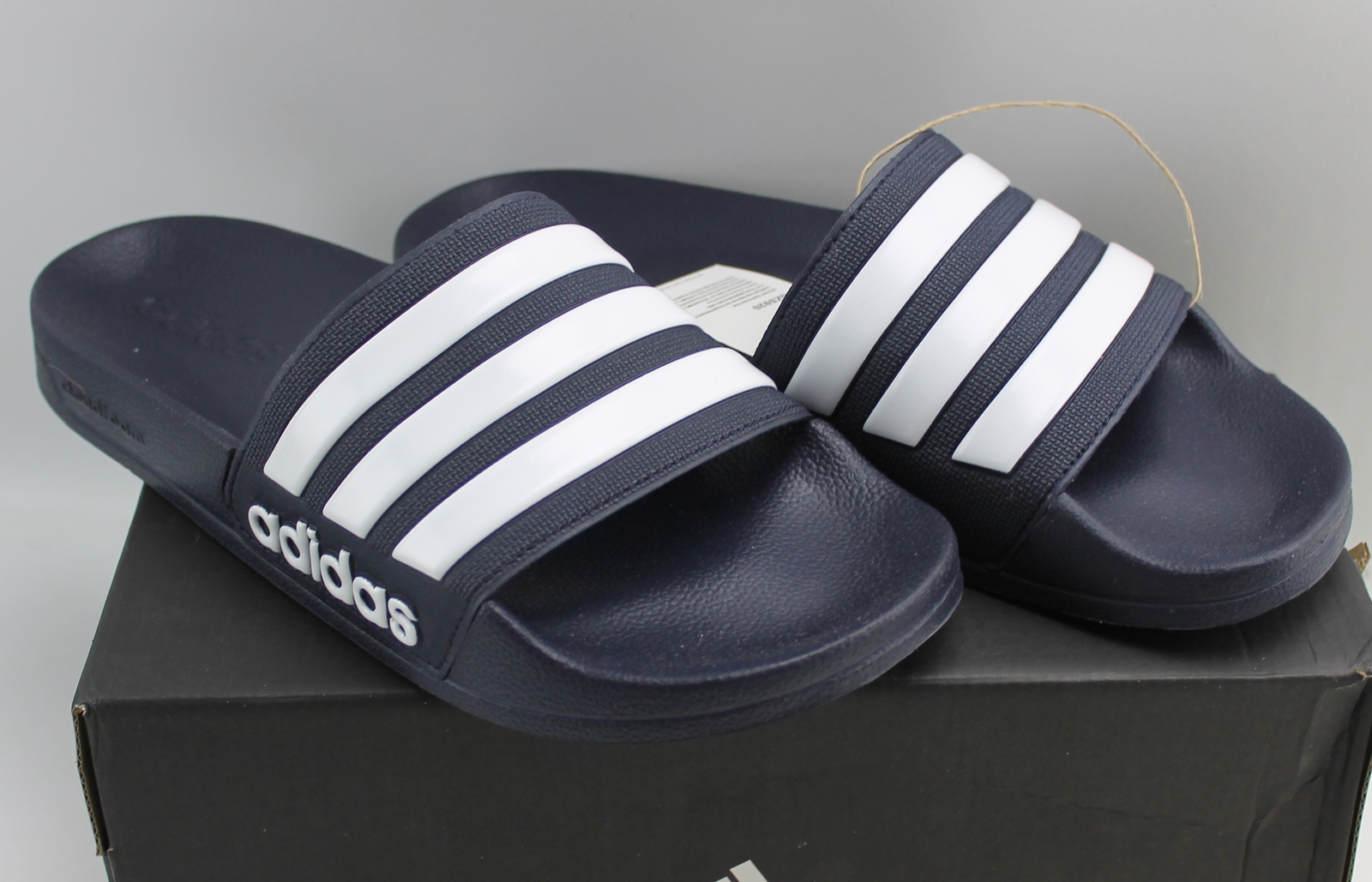 Adidas Slides Black Shower Shoes Size 8 New GZ5920